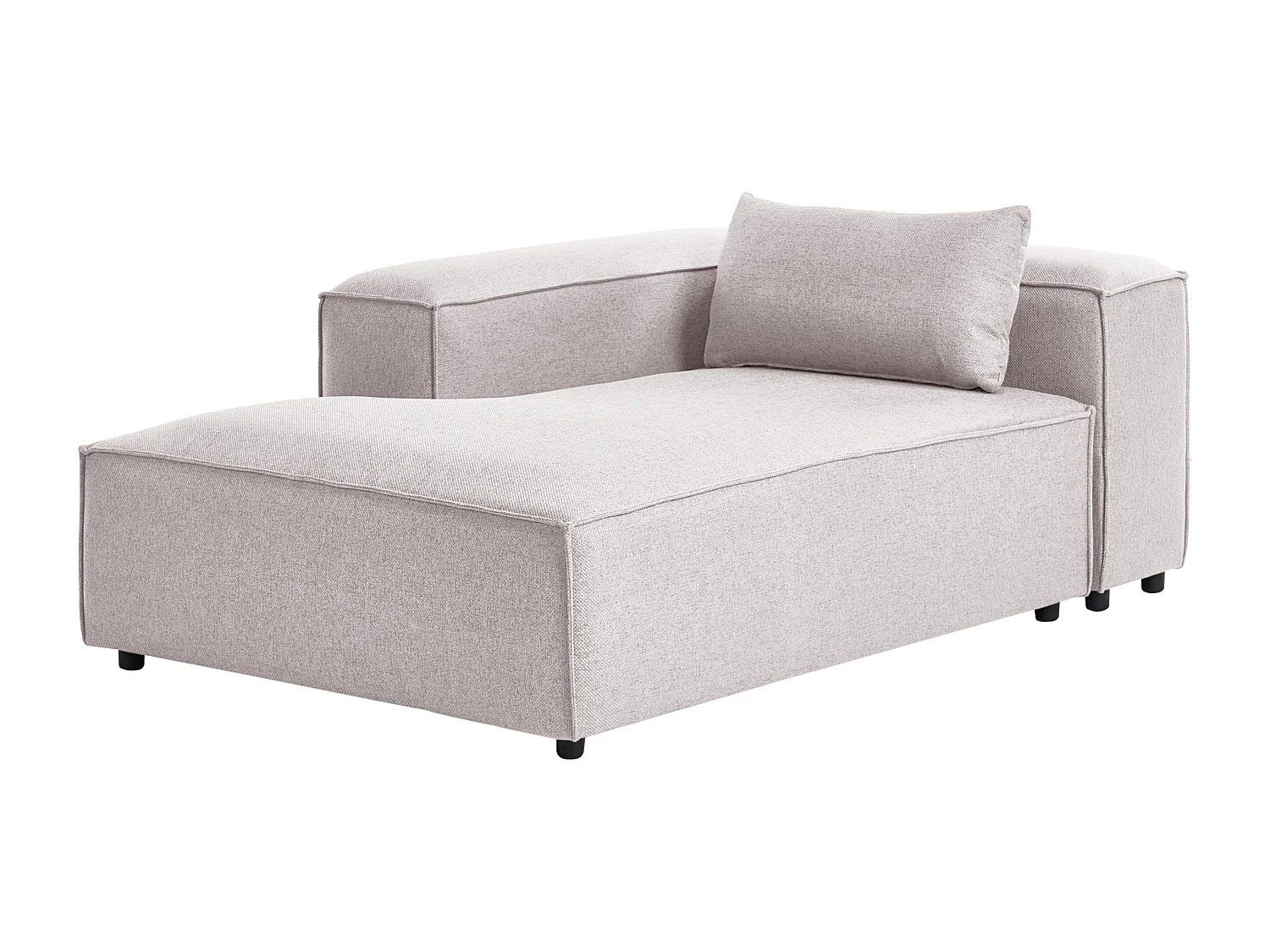 Chaise longue côté droit BRANDE Tissu Marron clair