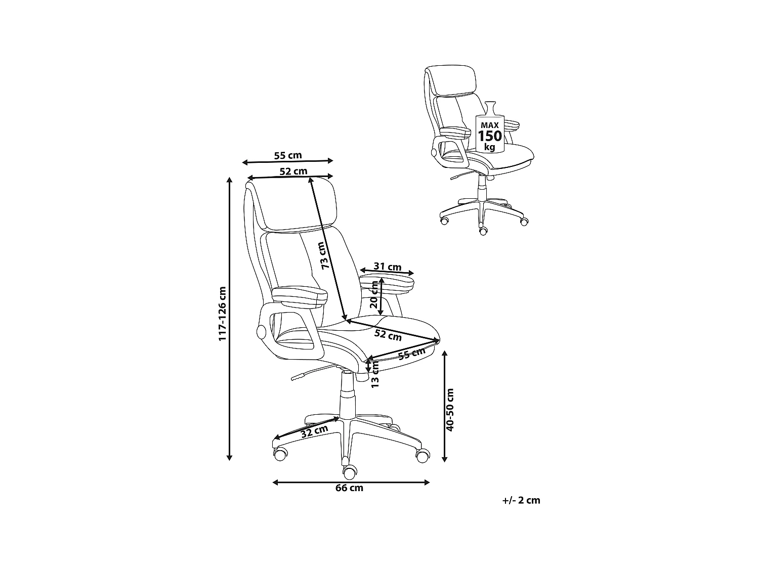 Fauteuil de bureau DIRECTOR Cuir PU Noir