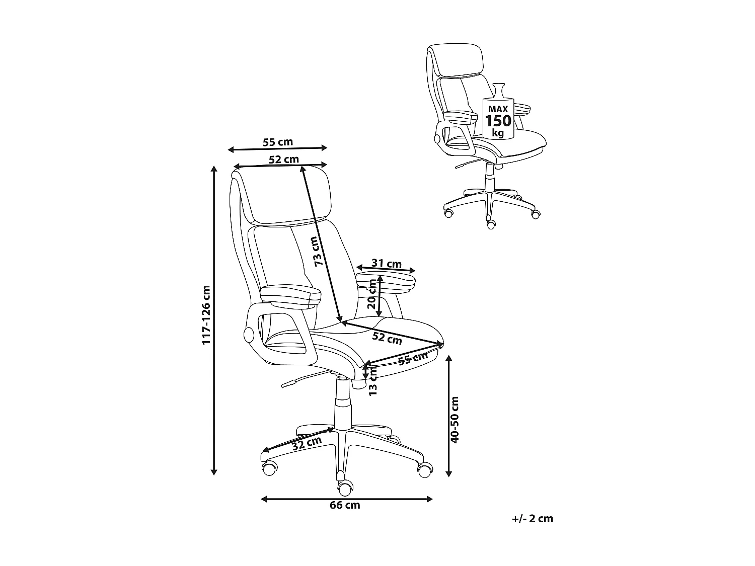 Fauteuil de bureau DIRECTOR Cuir PU Noir