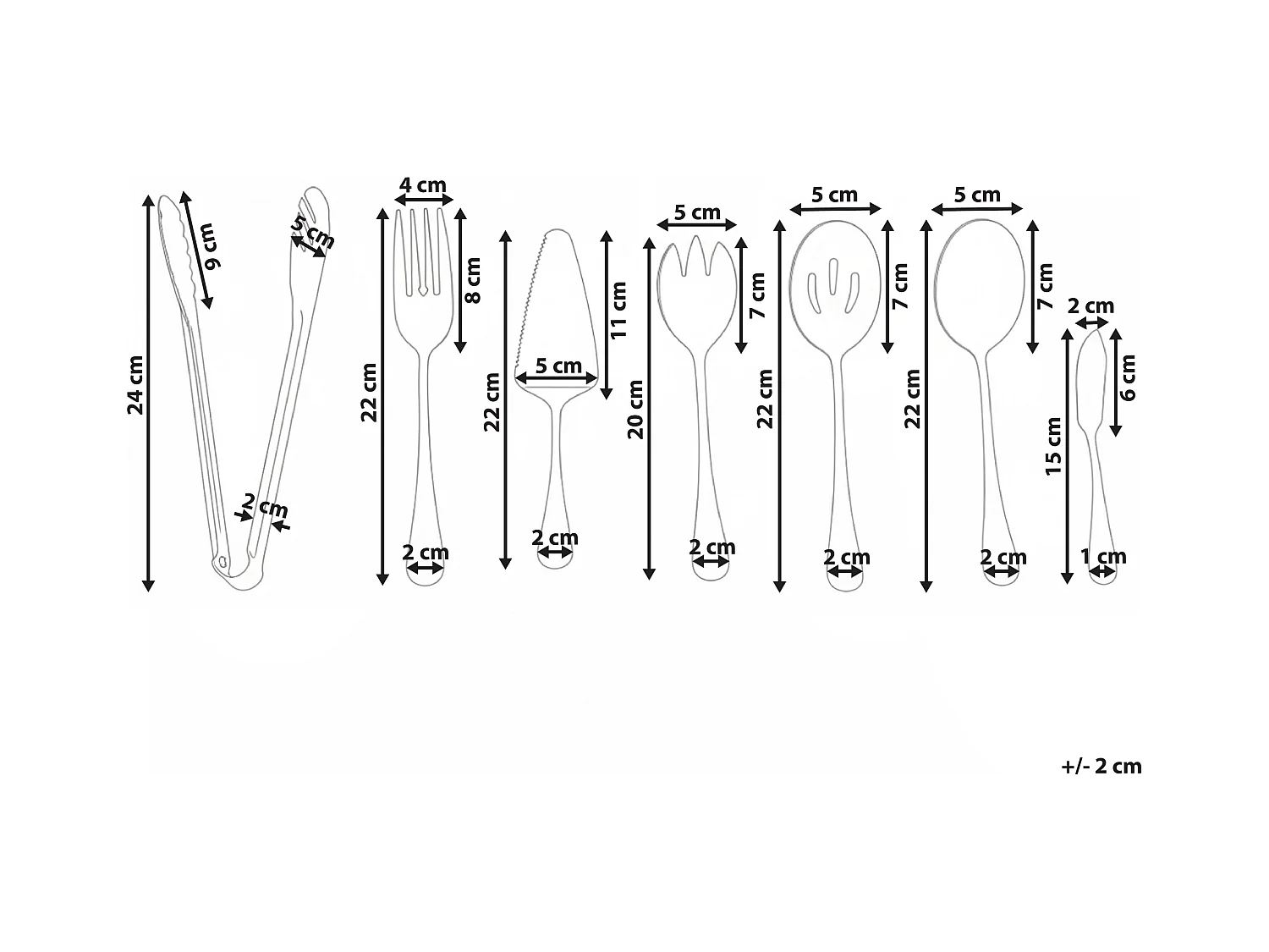 Lot de 7 ustensiles de cuisine ZITI Argenté