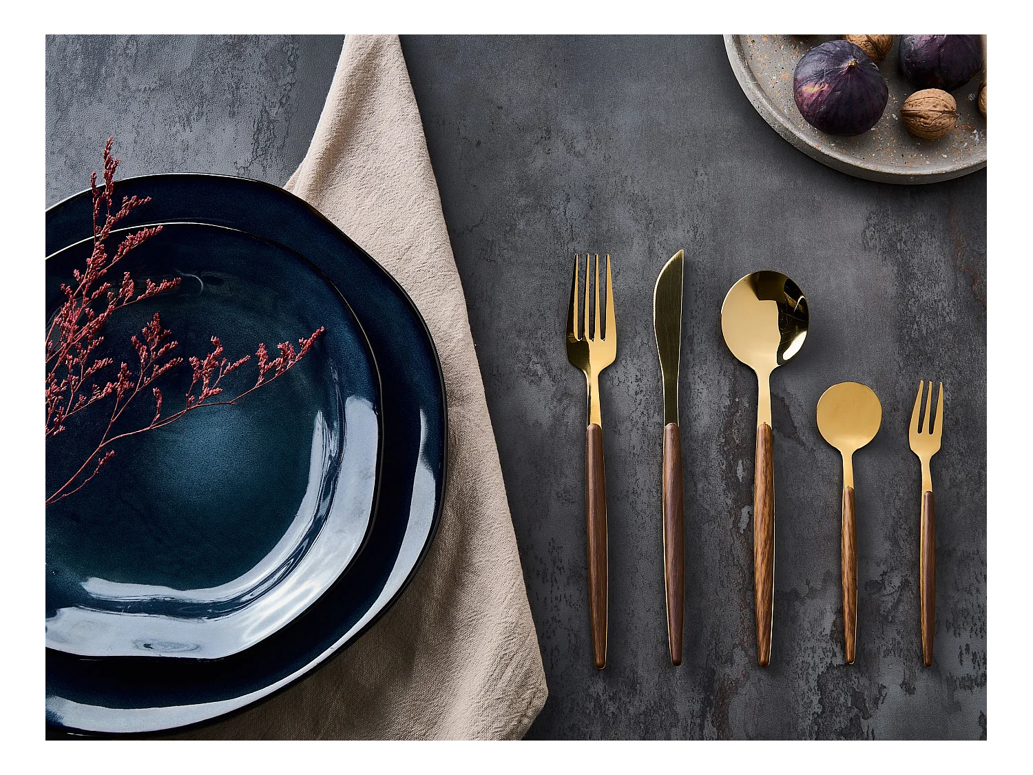 Set de 30 couverts GEMELLI Doré