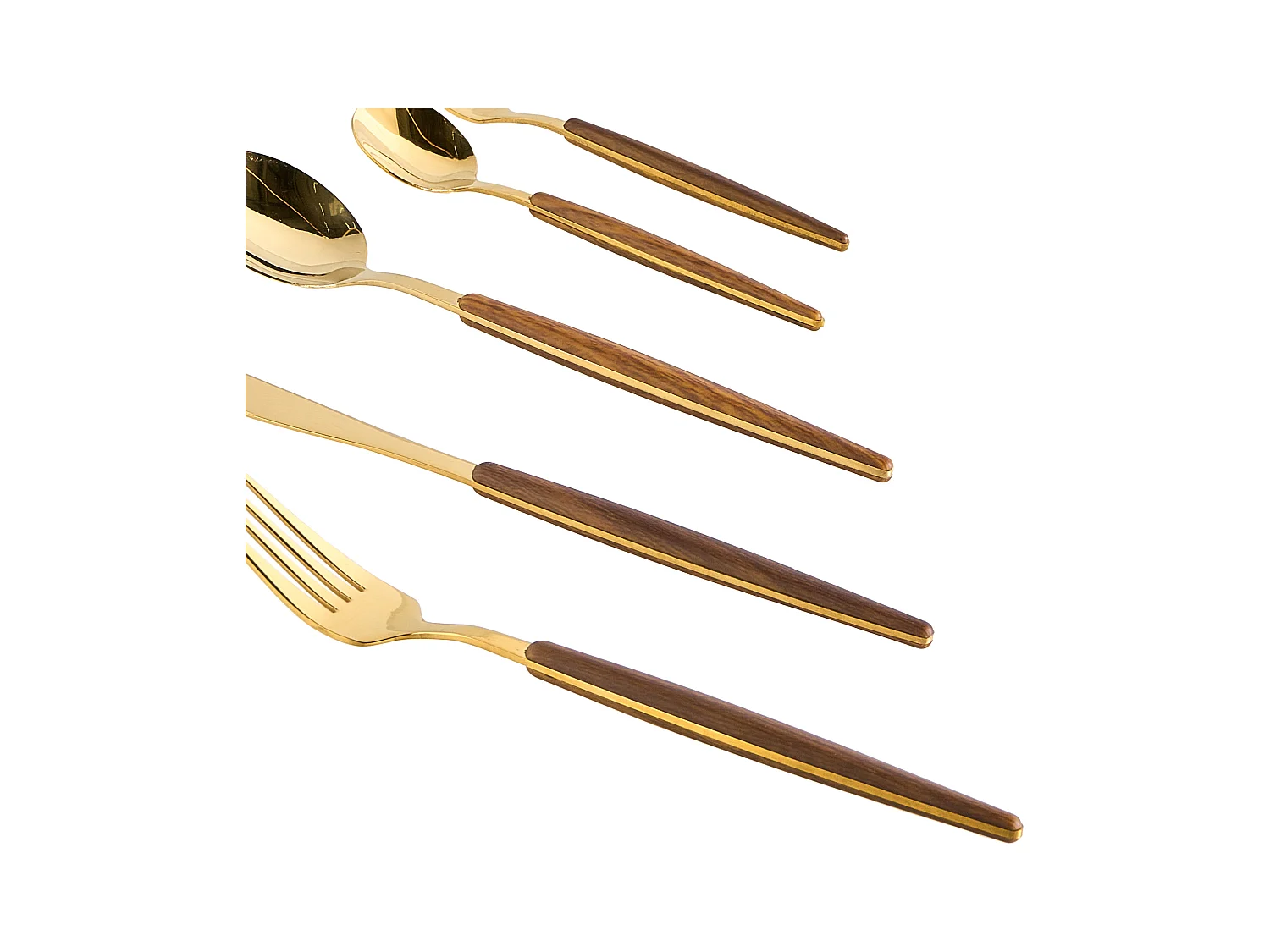 Set de 30 couverts GEMELLI Doré