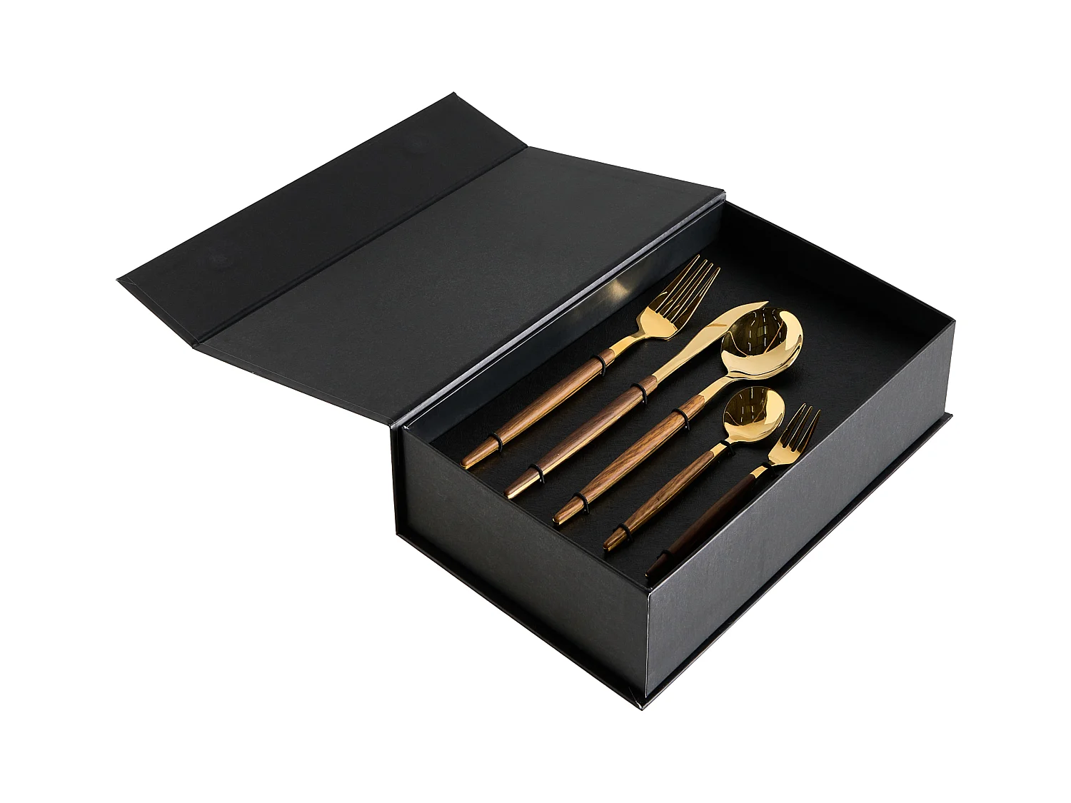 Set de 30 couverts GEMELLI Doré