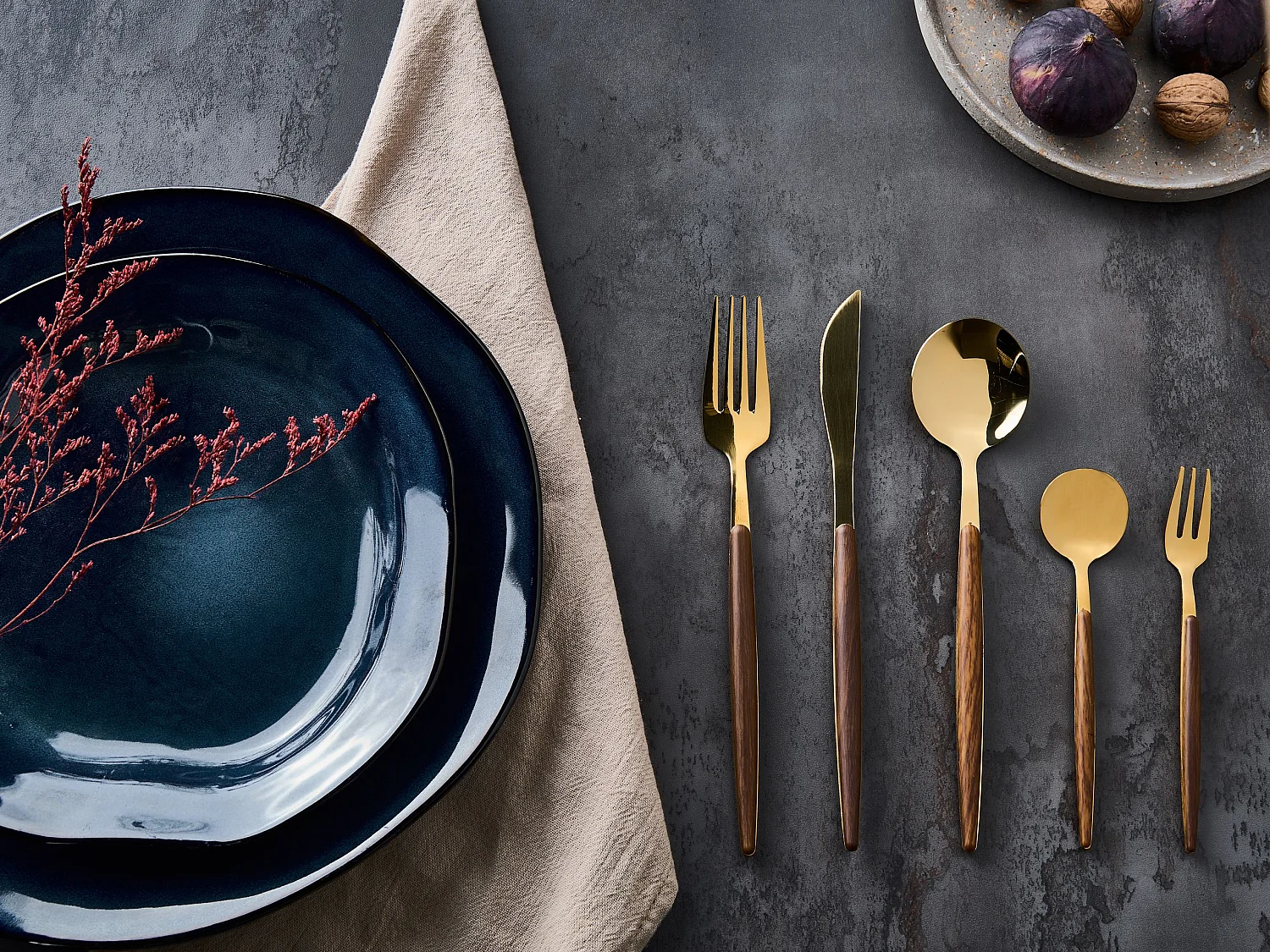 Set de 30 couverts GEMELLI Doré