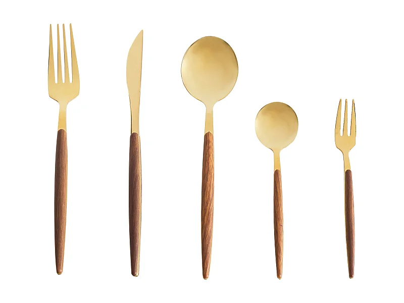 Set de 30 couverts GEMELLI Doré