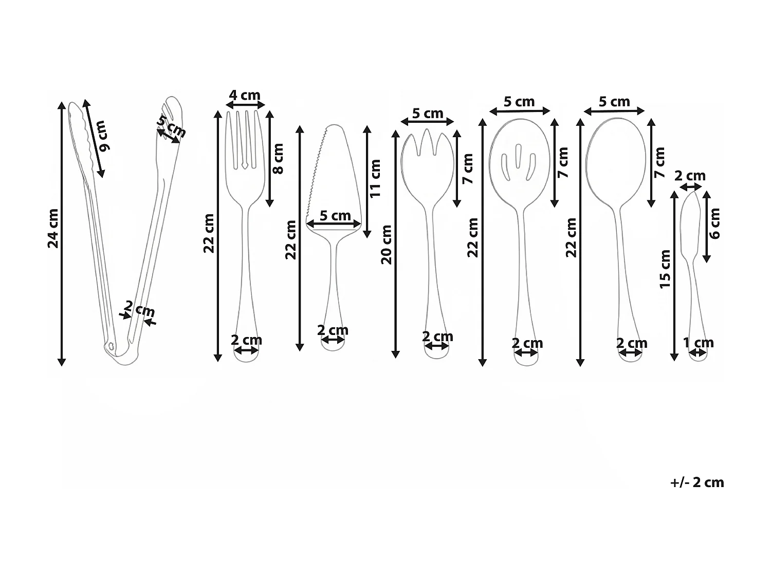 Lot de 7 ustensiles de cuisine ZITI Doré