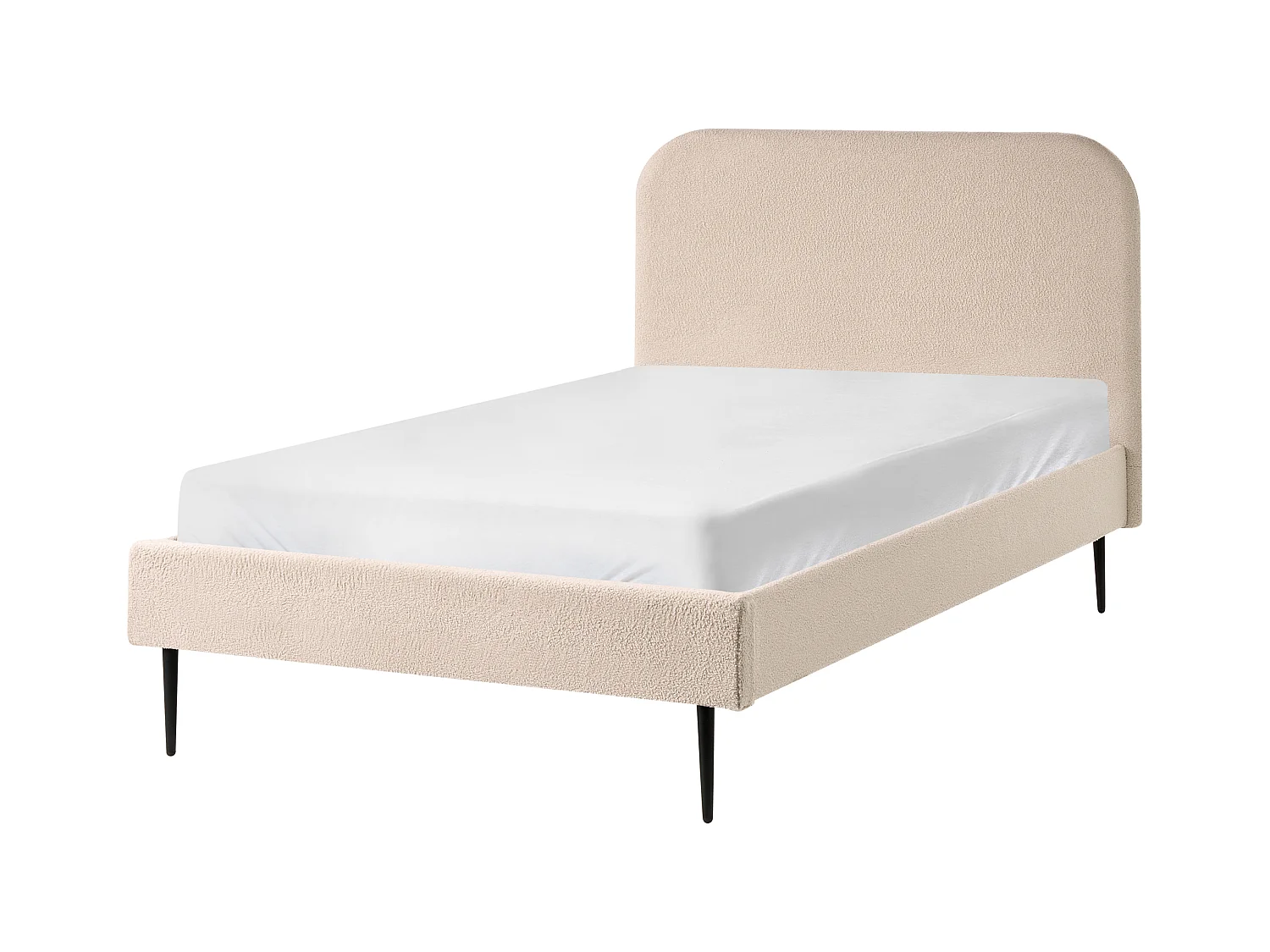 Lit avec sommier Bouclé FLAYAT 120 x 200 cm Beige clair