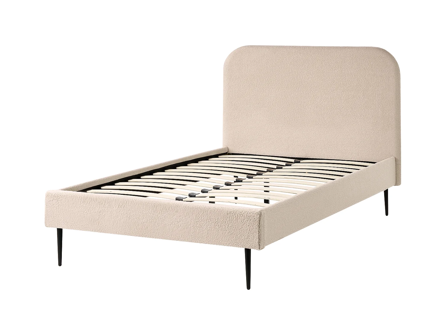 Lit avec sommier Bouclé FLAYAT 120 x 200 cm Beige clair