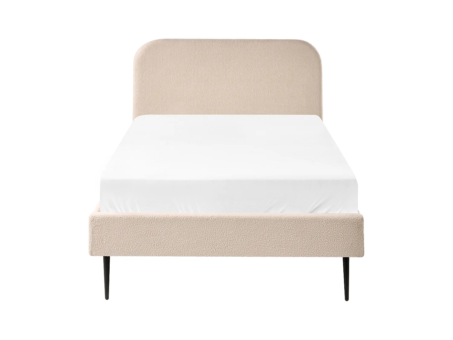 Lit avec sommier Bouclé FLAYAT 120 x 200 cm Beige clair