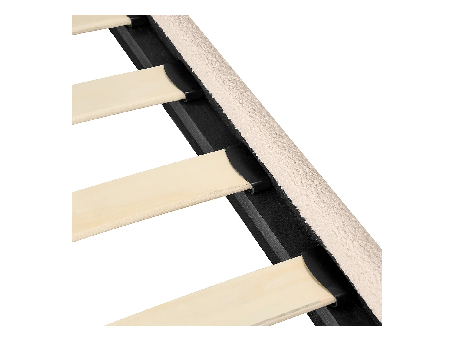 Lit avec sommier Bouclé FLAYAT 120 x 200 cm Beige clair