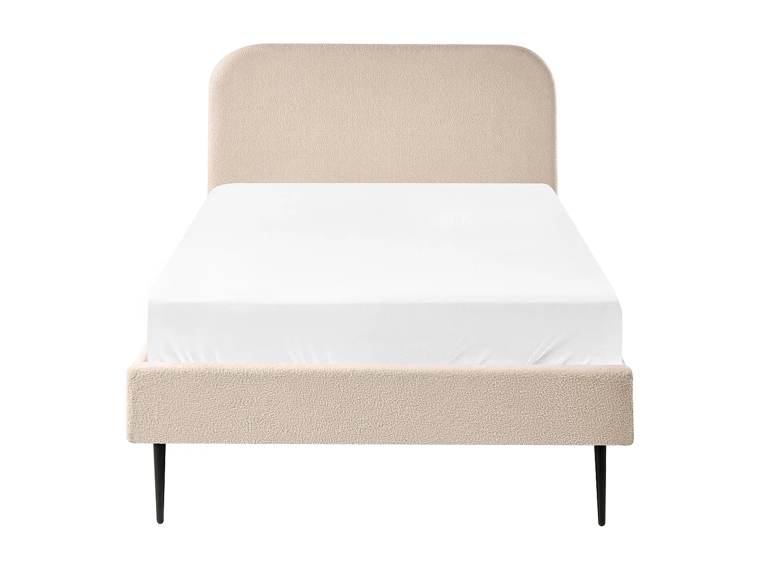Lit avec sommier Bouclé FLAYAT 120 x 200 cm Beige clair