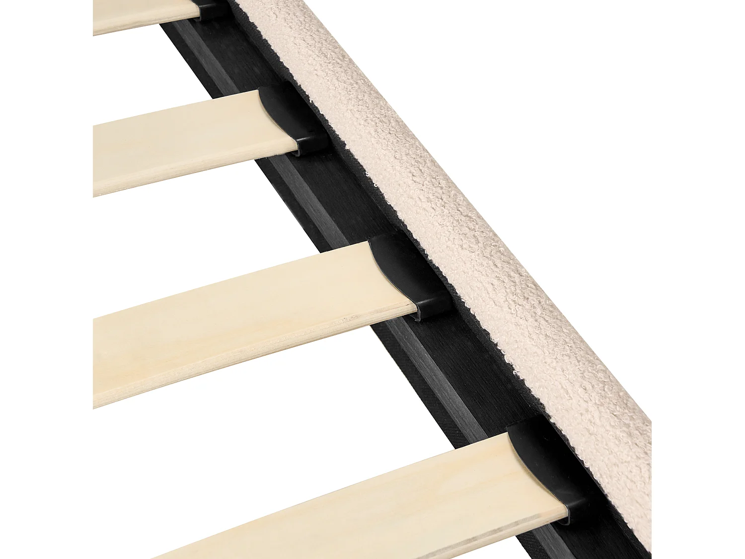 Lit avec sommier Bouclé FLAYAT 120 x 200 cm Beige clair