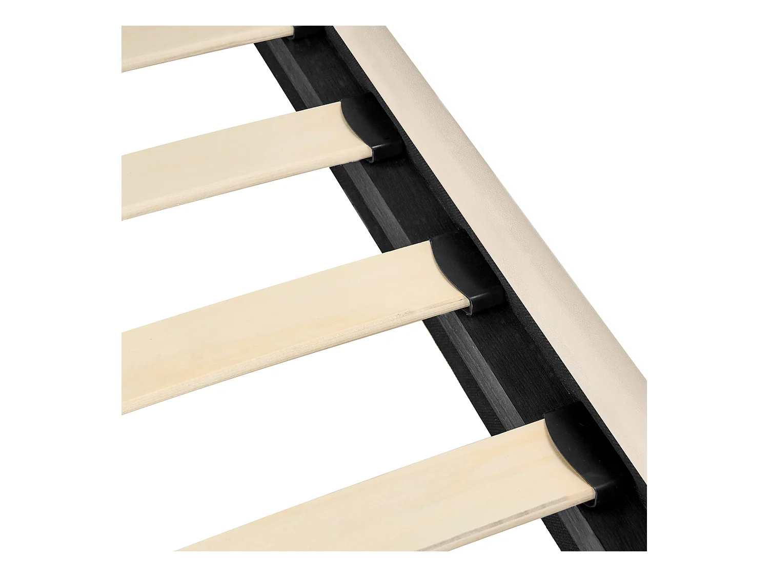 Lit avec sommier Velours FLAYAT 120 x 200 cm Beige clair