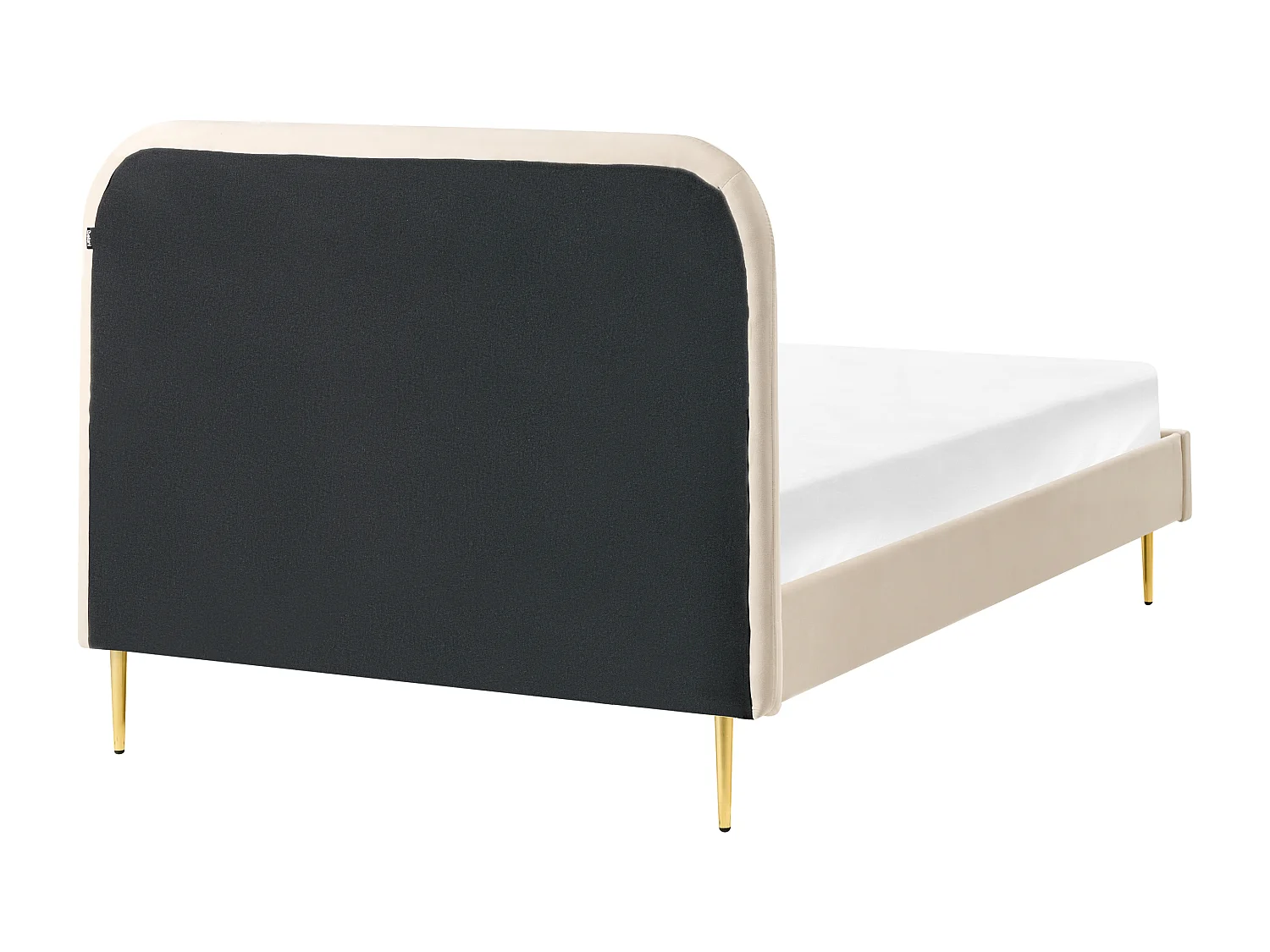 Bed Velvet FLAYAT 120 x 200 cm (EU Small Double) Light Beige