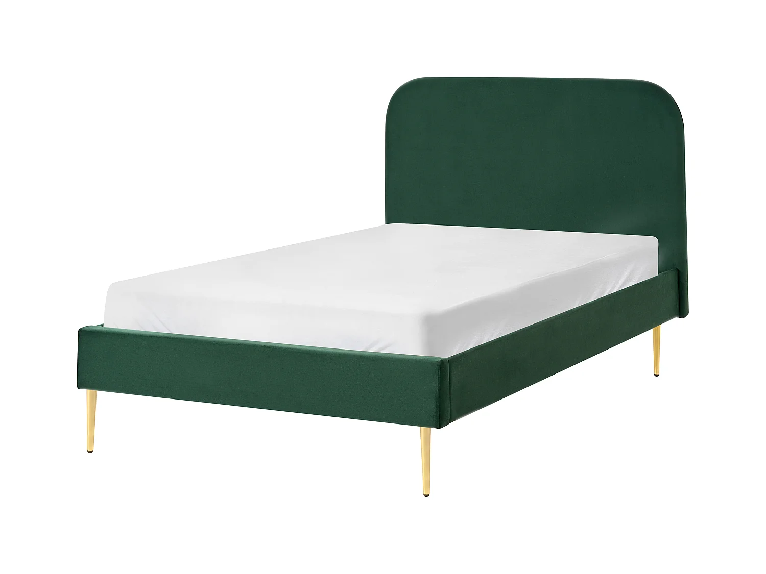 Lit avec sommier Velours FLAYAT 120 x 200 cm Vert foncé