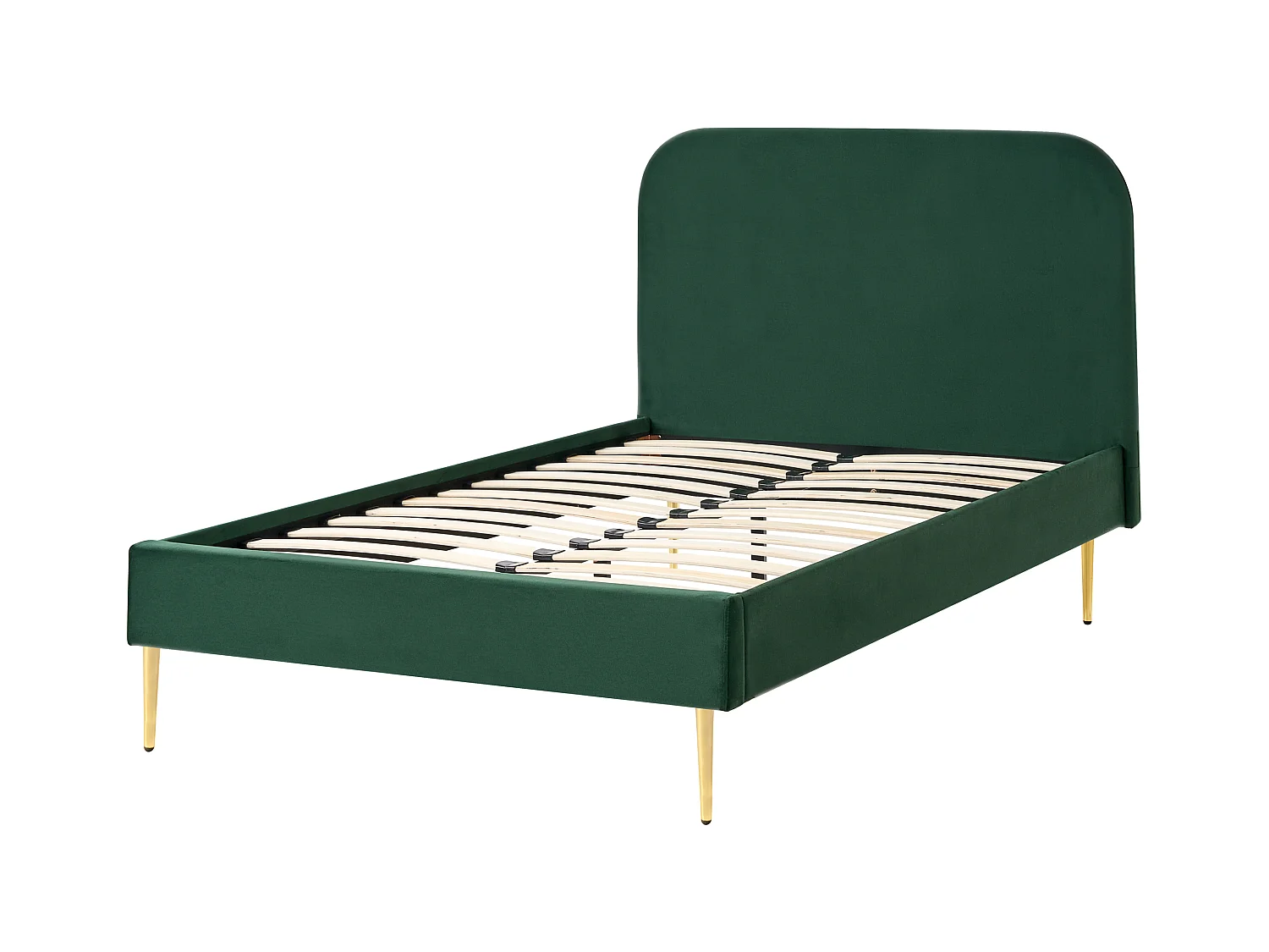 Lit avec sommier Velours FLAYAT 120 x 200 cm Vert foncé