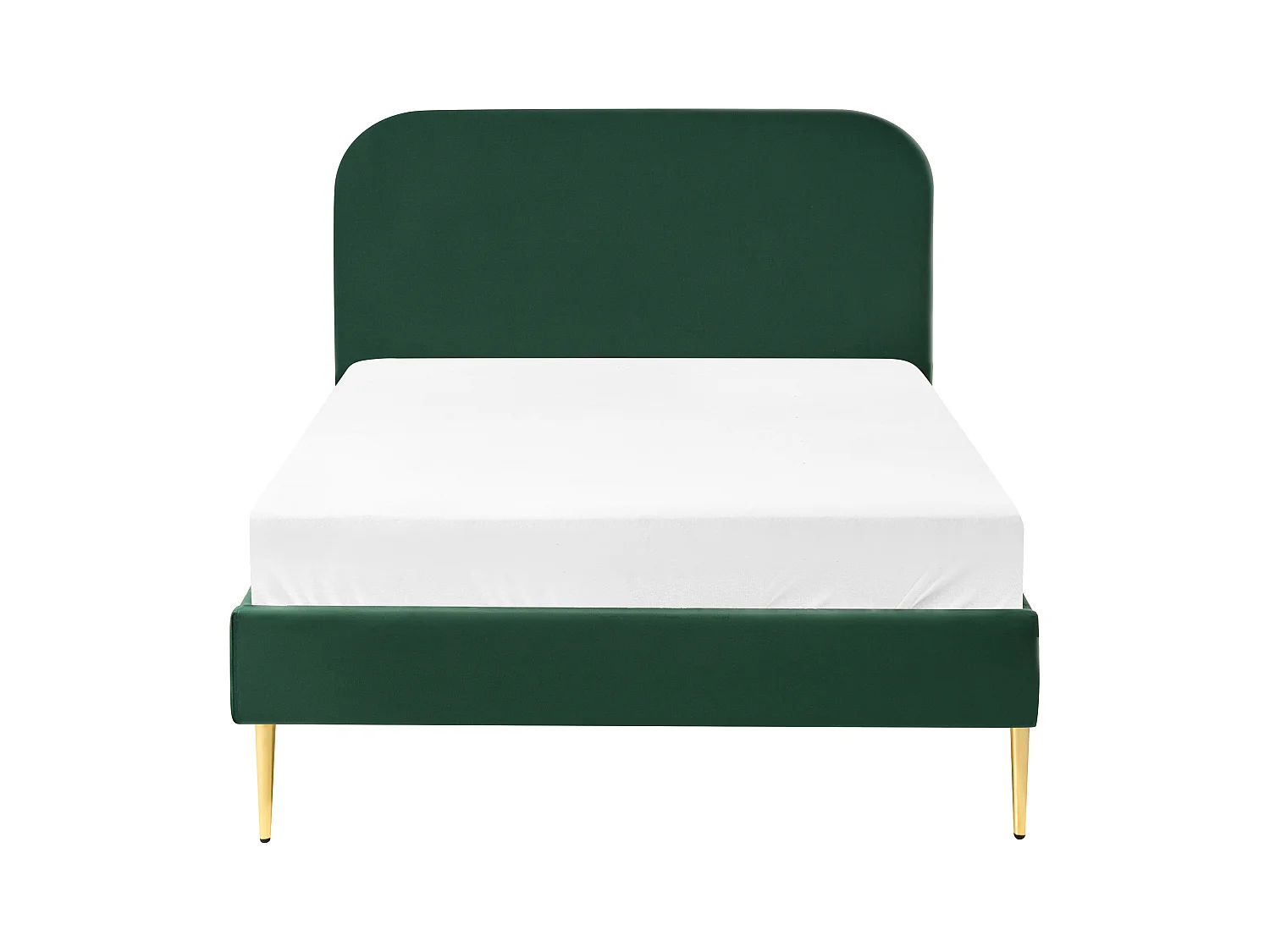 Lit avec sommier Velours FLAYAT 120 x 200 cm Vert foncé