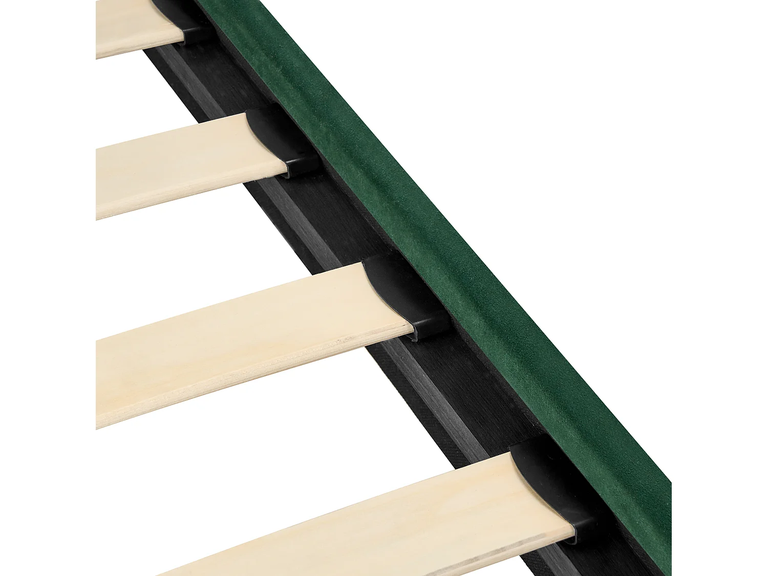 Lit avec sommier Velours FLAYAT 120 x 200 cm Vert foncé