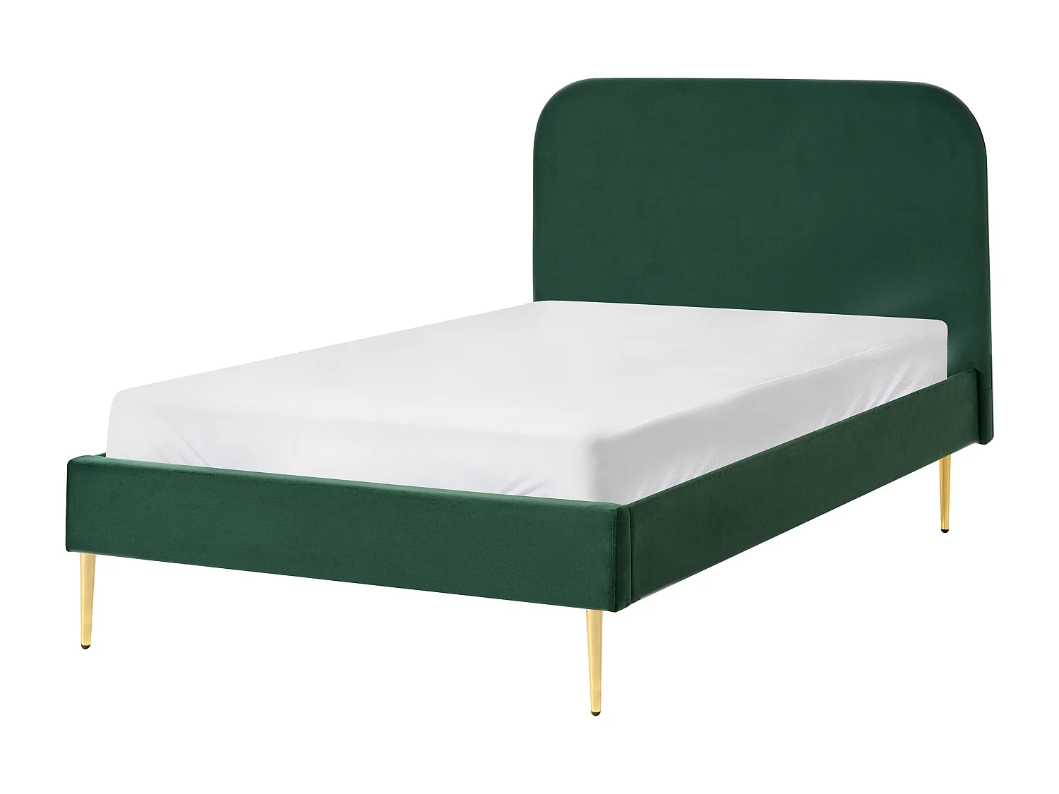 Lit avec sommier Velours FLAYAT 120 x 200 cm Vert foncé