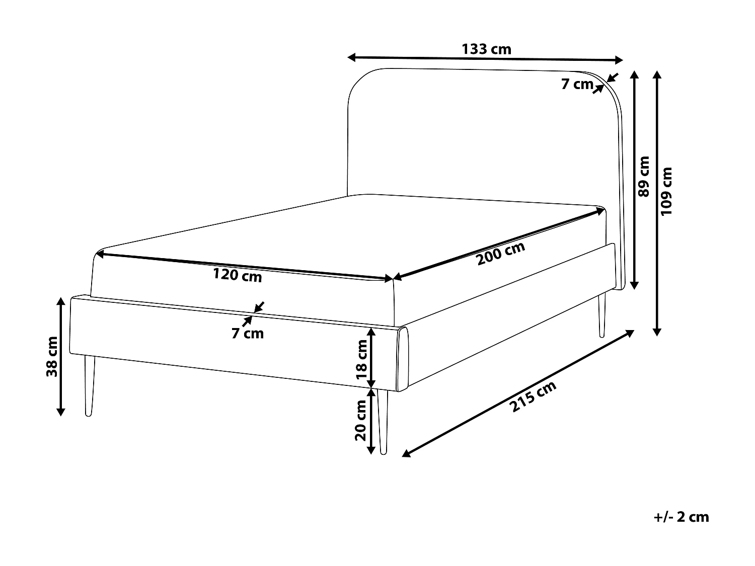 Lit avec sommier Velours FLAYAT 120 x 200 cm Vert foncé