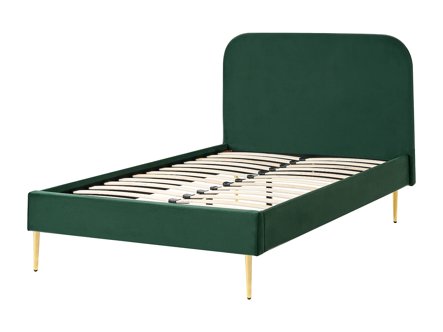 Lit avec sommier Velours FLAYAT 120 x 200 cm Vert foncé