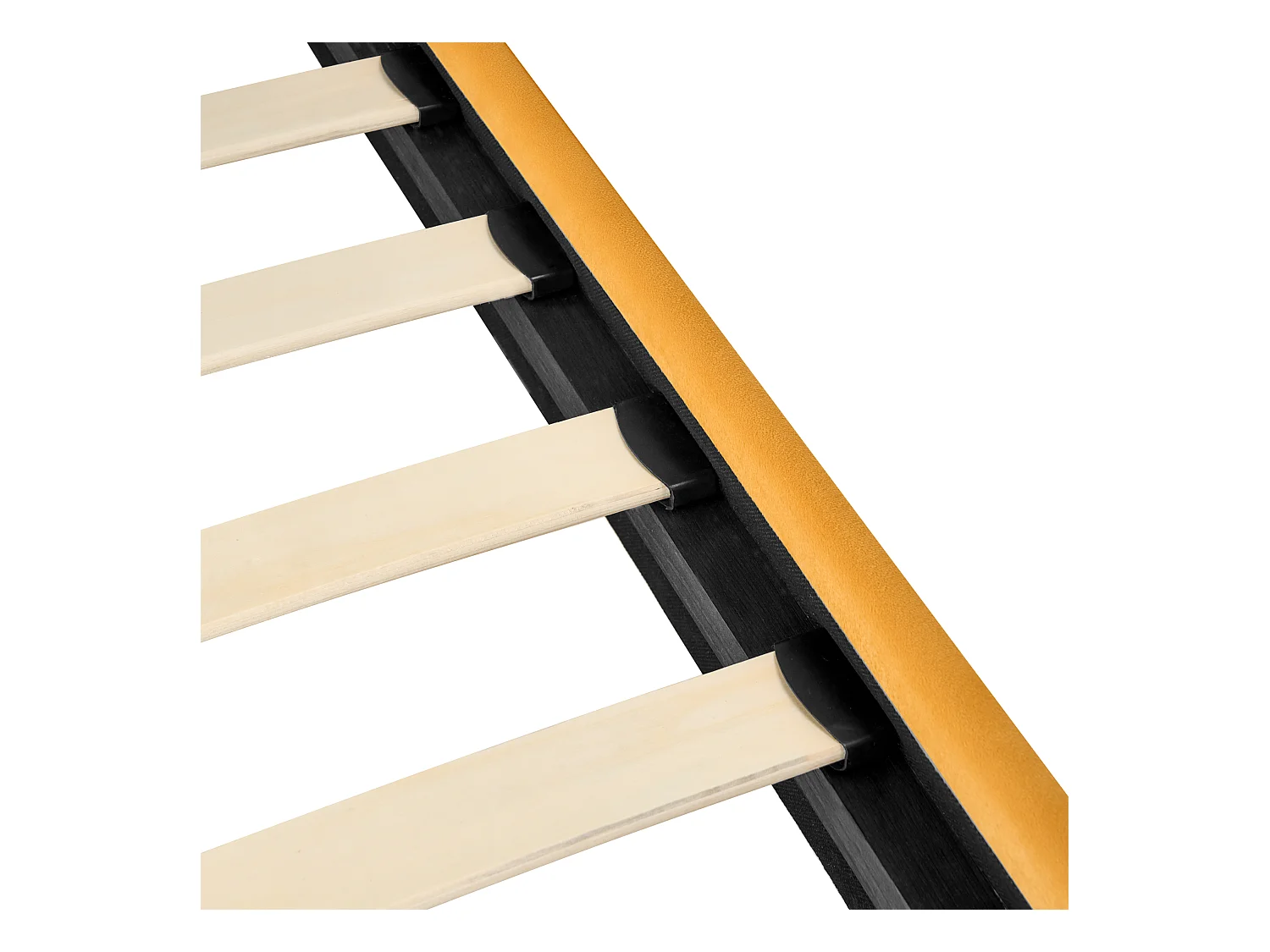 Lit avec sommier Velours FLAYAT 120 x 200 cm Jaune