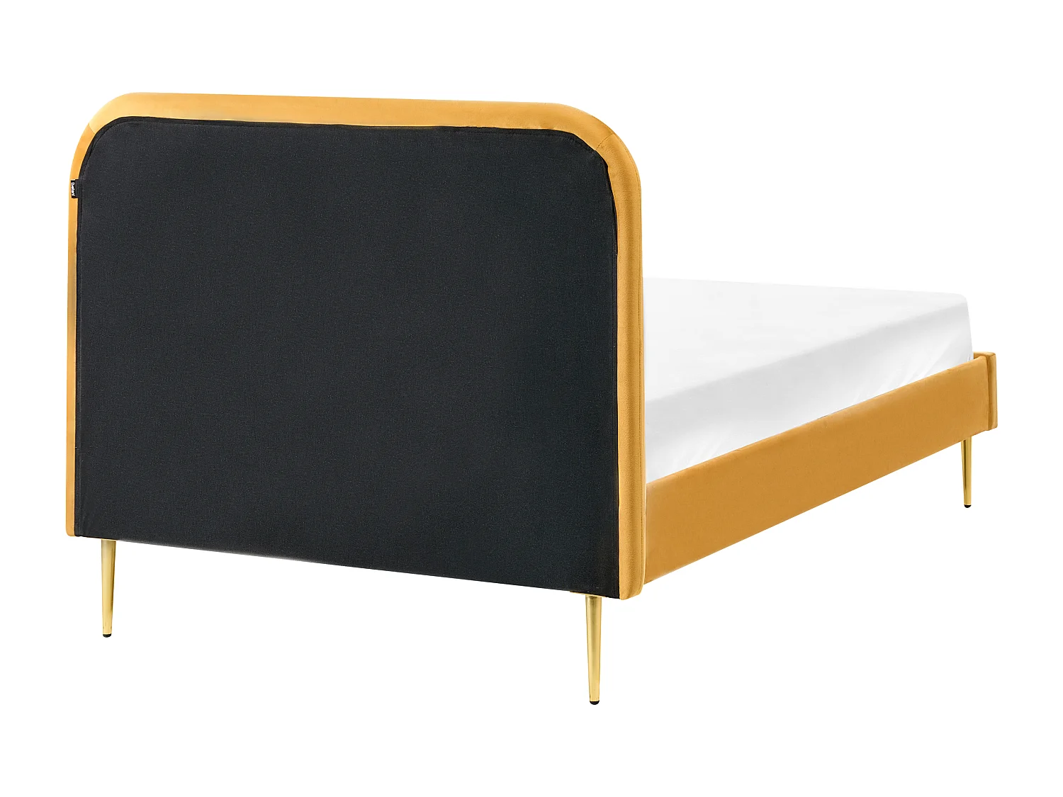 Lit avec sommier Velours FLAYAT 120 x 200 cm Jaune