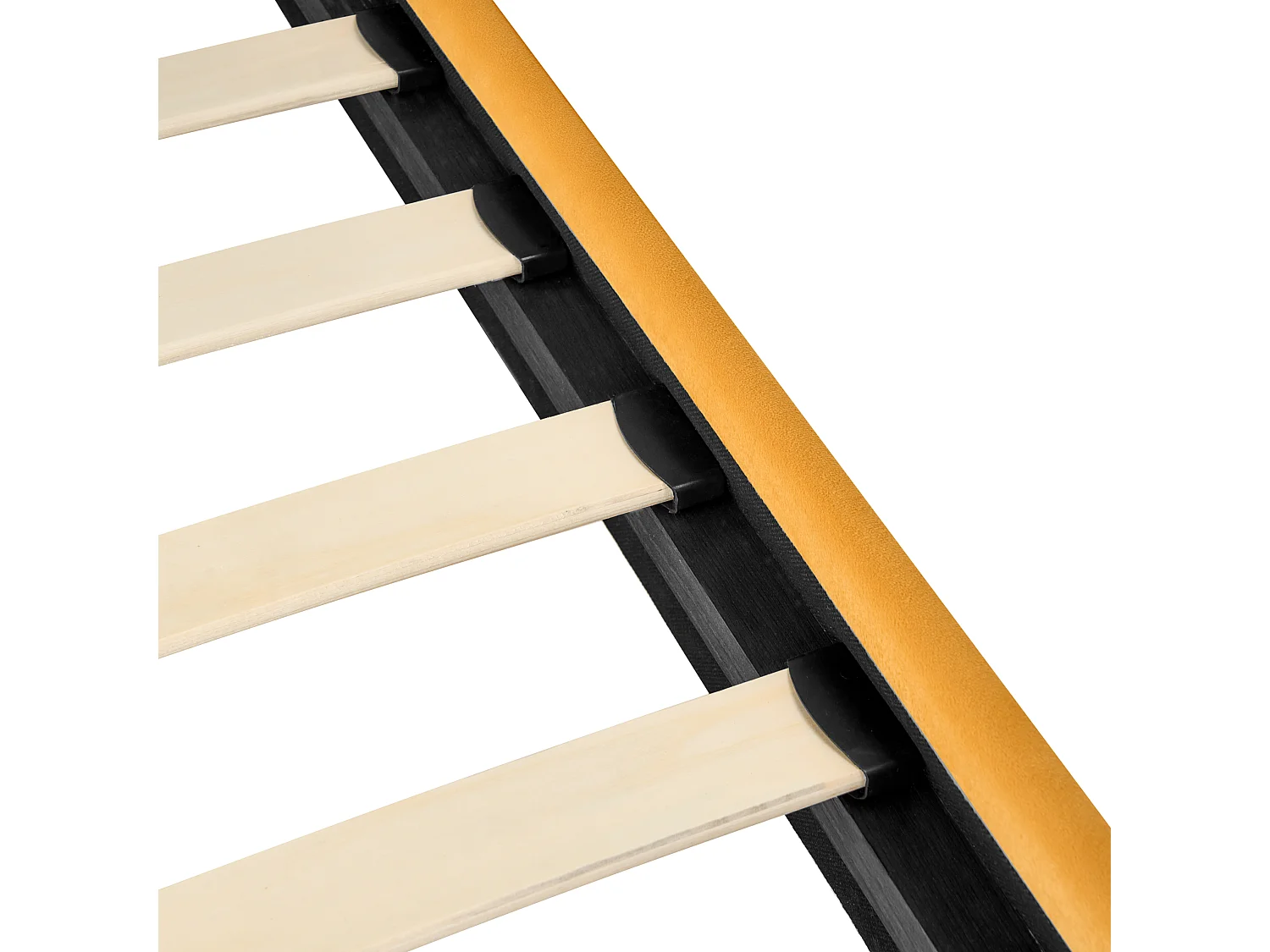 Lit avec sommier Velours FLAYAT 120 x 200 cm Jaune