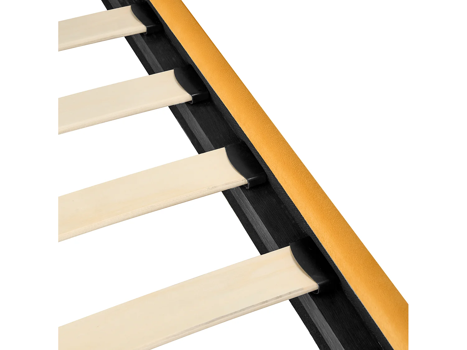 Lit avec sommier Velours FLAYAT 120 x 200 cm Jaune