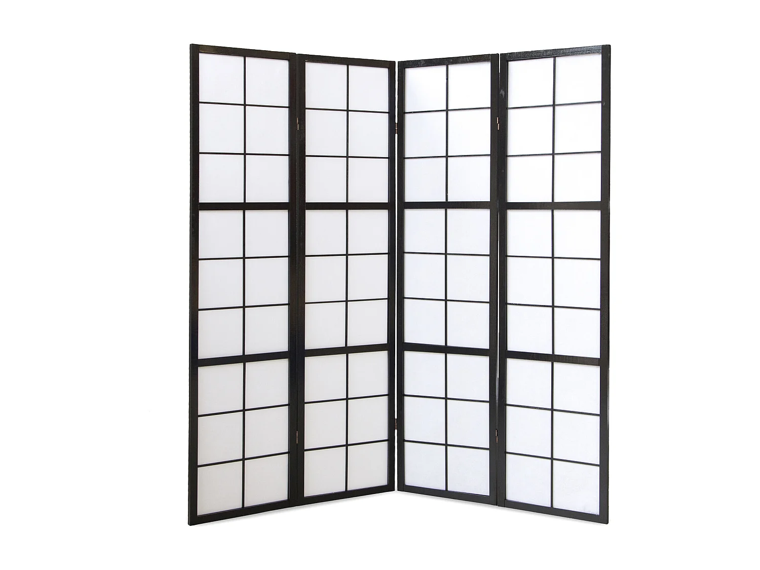Paravent 176x175x2,2 cm noir Shoji