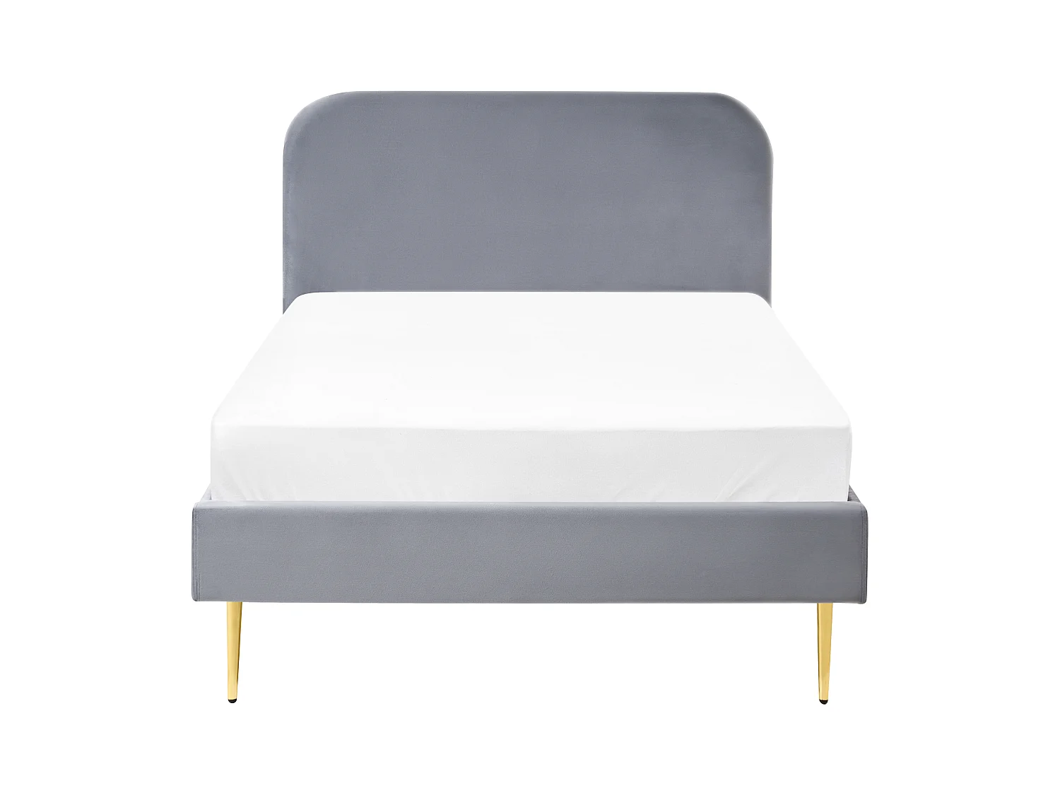 Lit avec sommier Velours FLAYAT 120 x 200 cm Gris