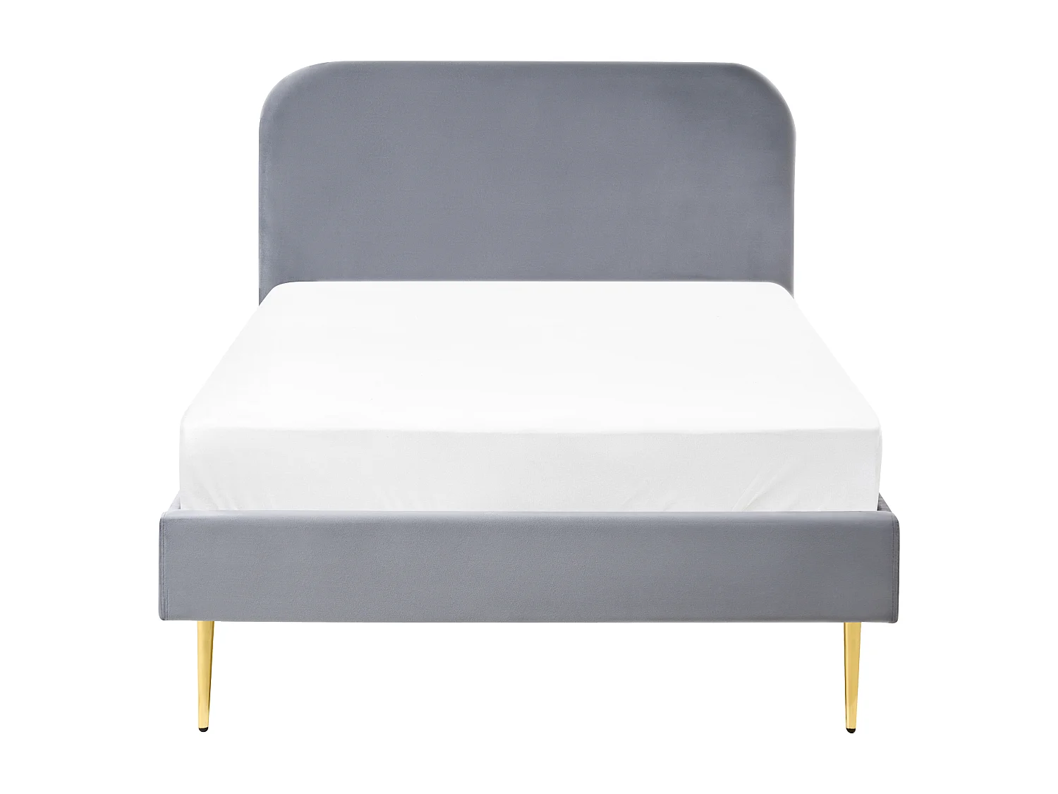 Lit avec sommier Velours FLAYAT 120 x 200 cm Gris