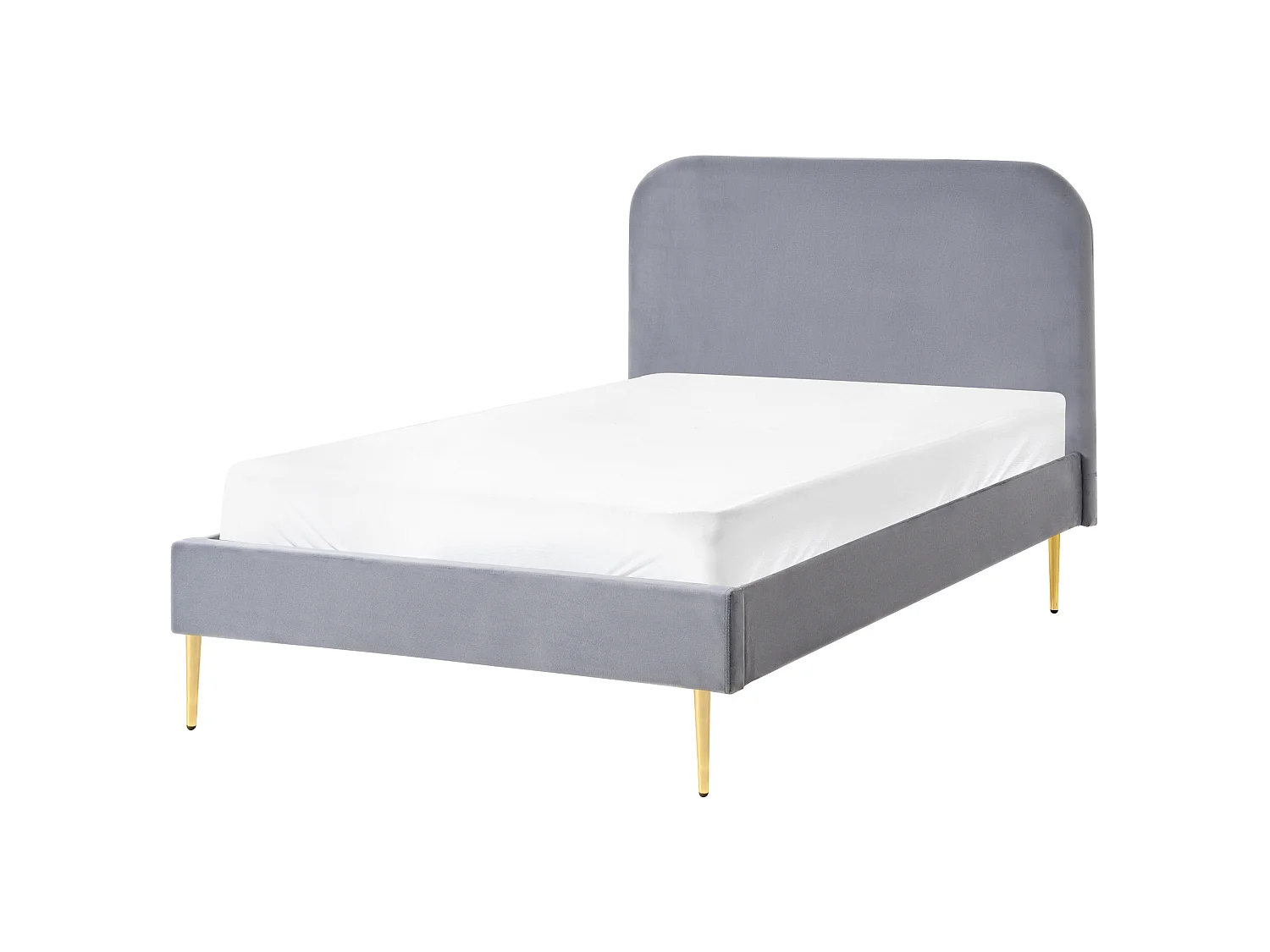 Bed Velvet FLAYAT 120 x 200 cm (EU Small Double) Grey