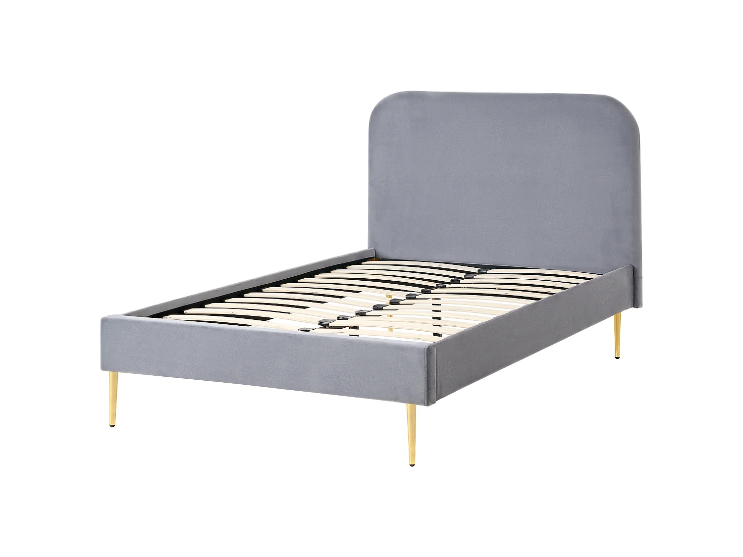 Bed Velvet FLAYAT 120 x 200 cm (EU Small Double) Grey