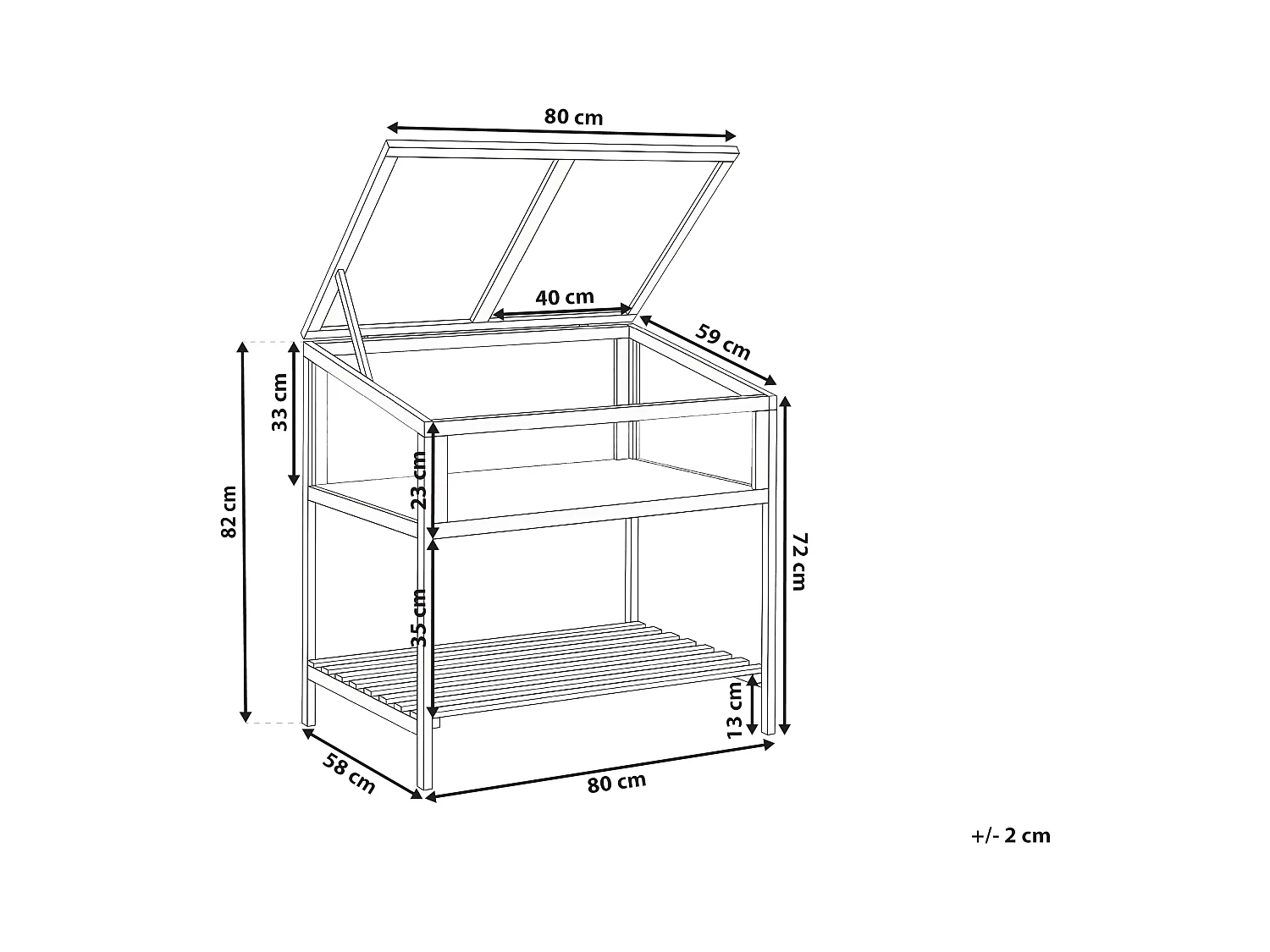 Serre de balcon ARANOVA Bois de sapin Marron clair 58 cm