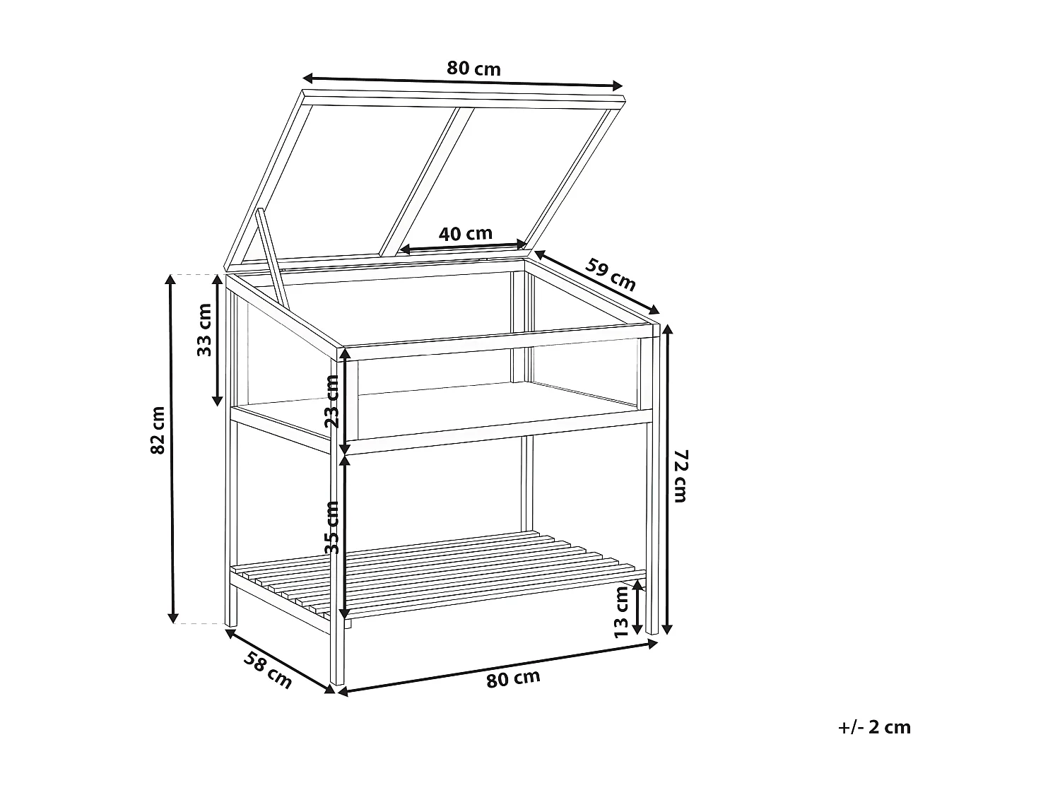Serre de balcon ARANOVA Bois de sapin Marron clair 58 cm