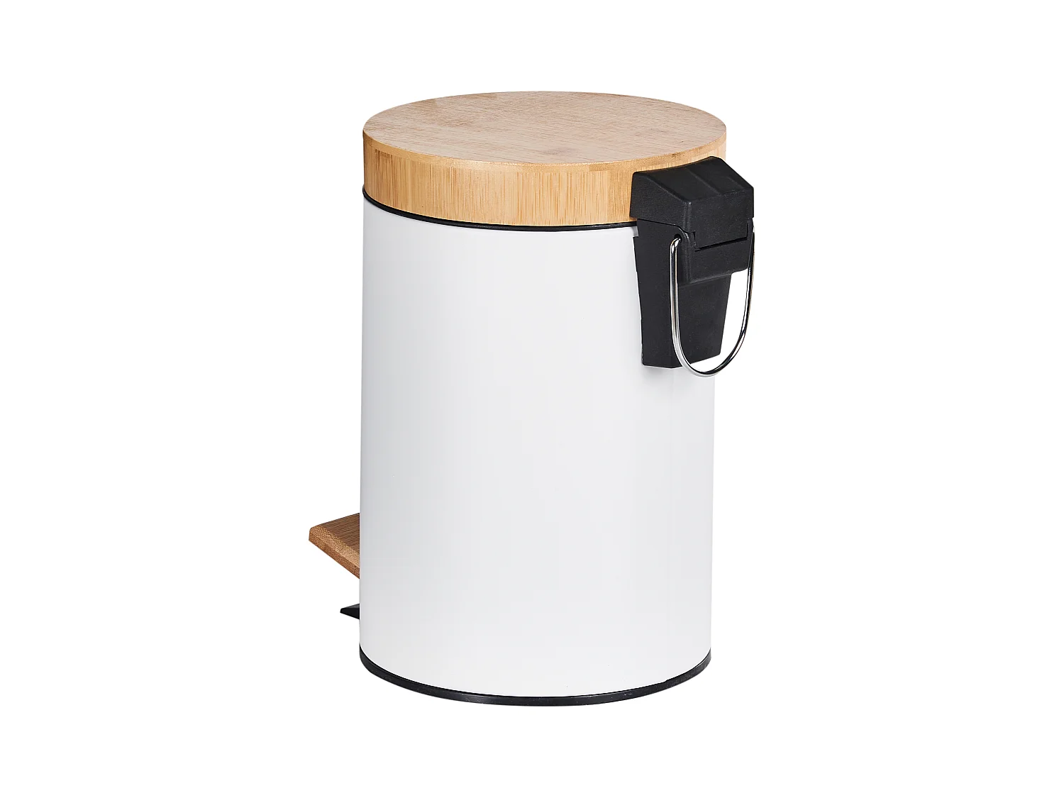 Lot de 2 poubelles à pédale 3 L ECOSMART Métal Blanc