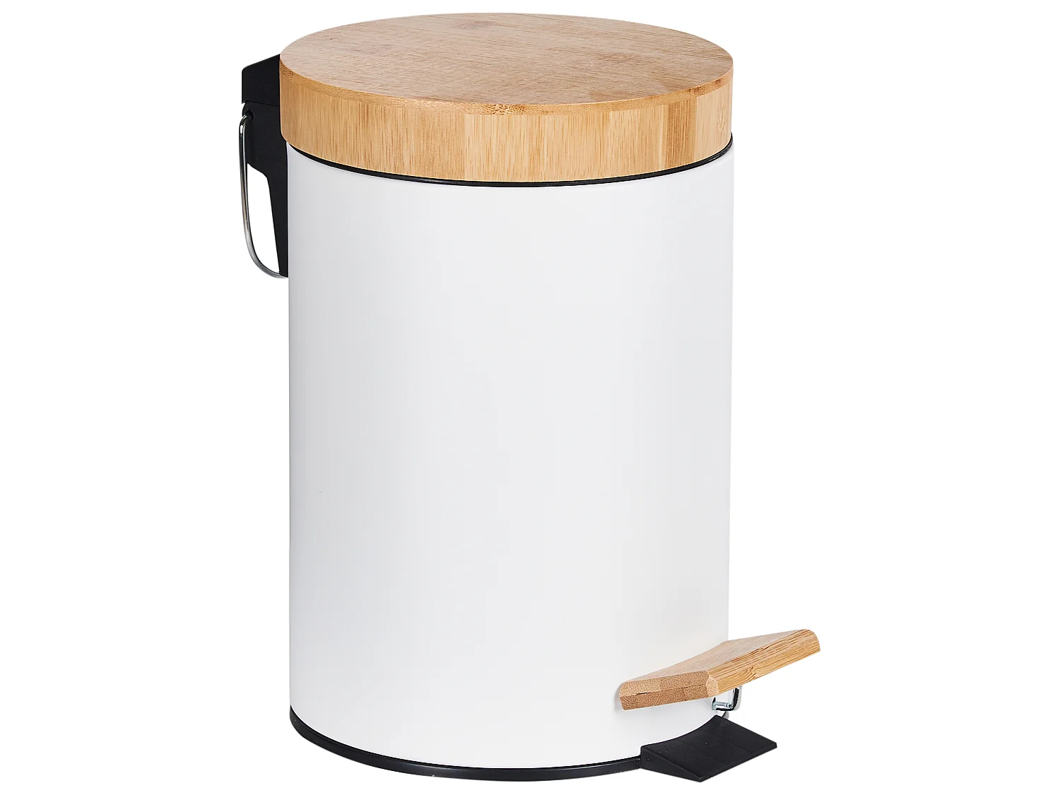 Lot de 2 poubelles à pédale 3 L ECOSMART Métal Blanc