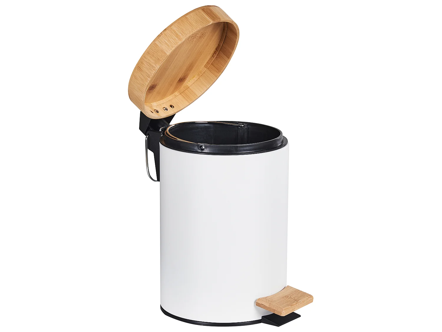 Lot de 2 poubelles à pédale 3 L ECOSMART Métal Blanc