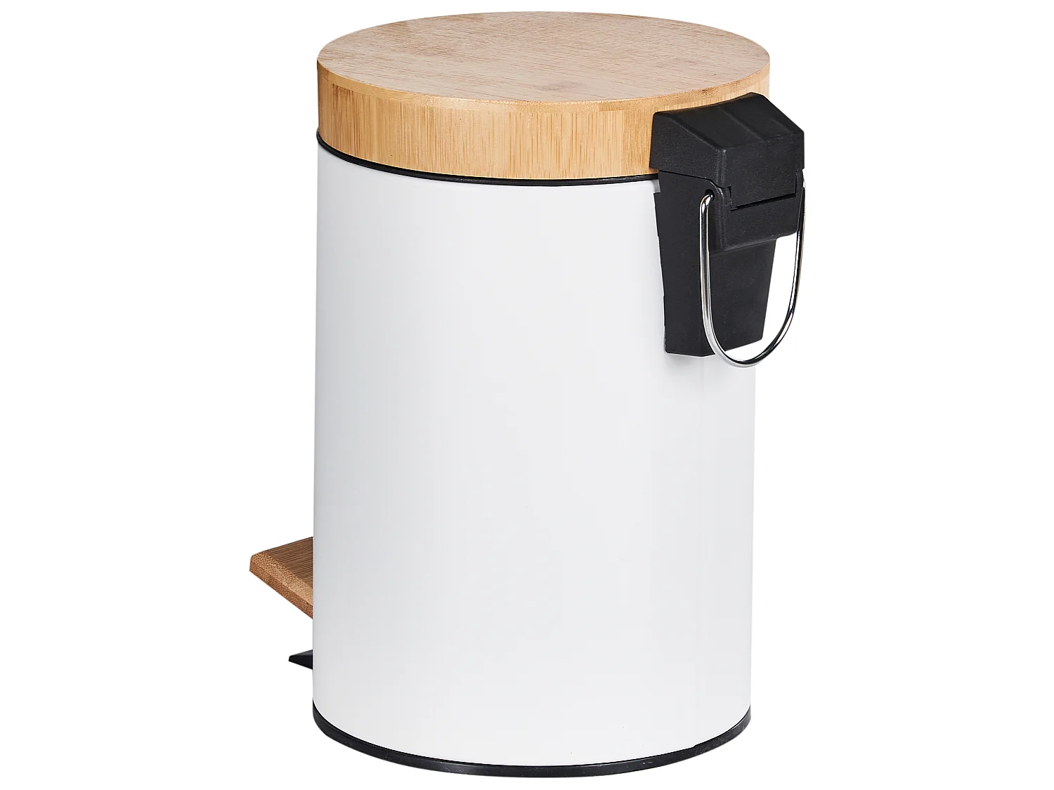 Lot de 2 poubelles à pédale 3 L ECOSMART Métal Blanc