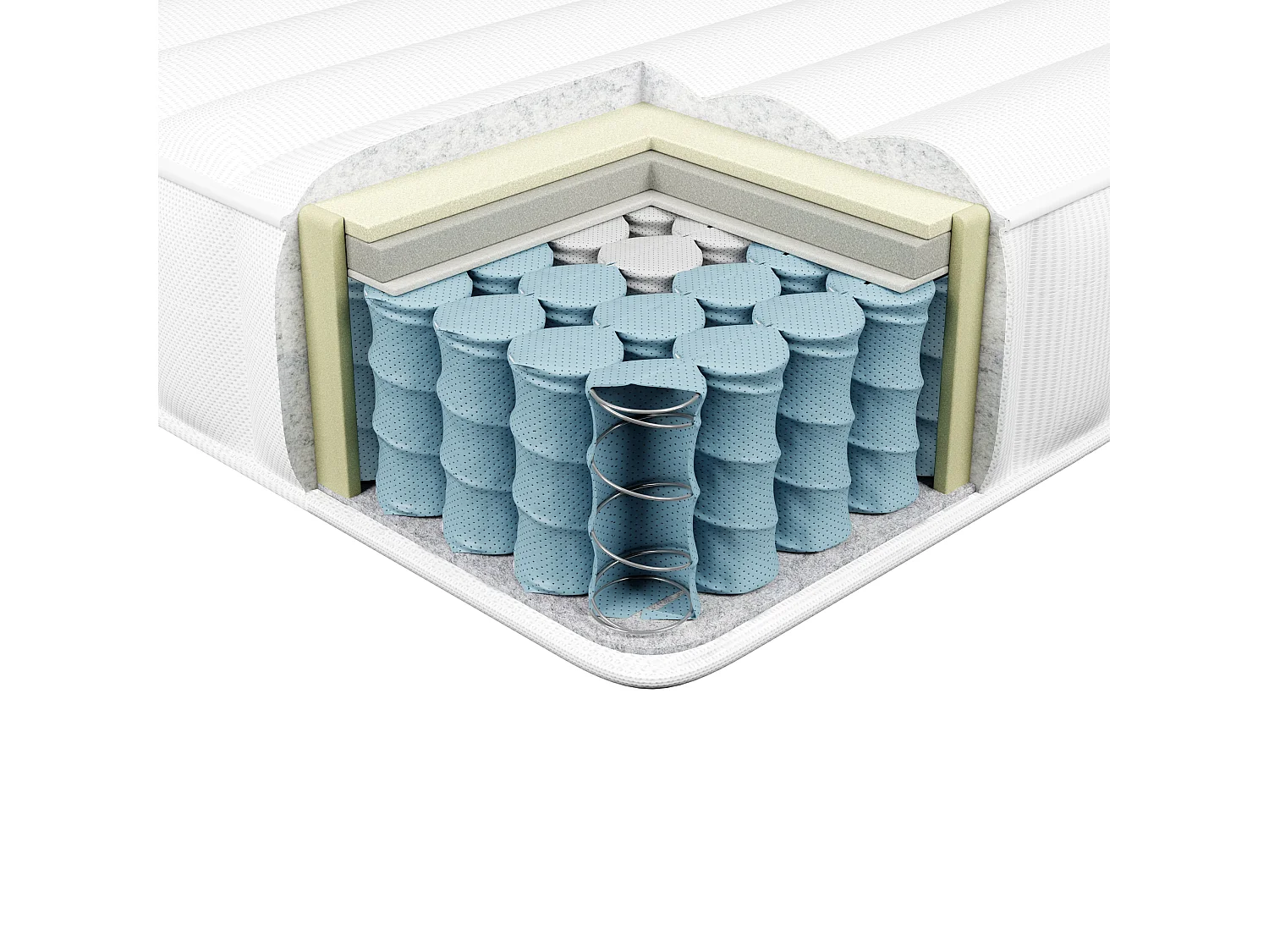 Matelas à ressorts ensachés en mousse à mémoire de forme BREEZ H3/4 Ferme 120 x 200 cm