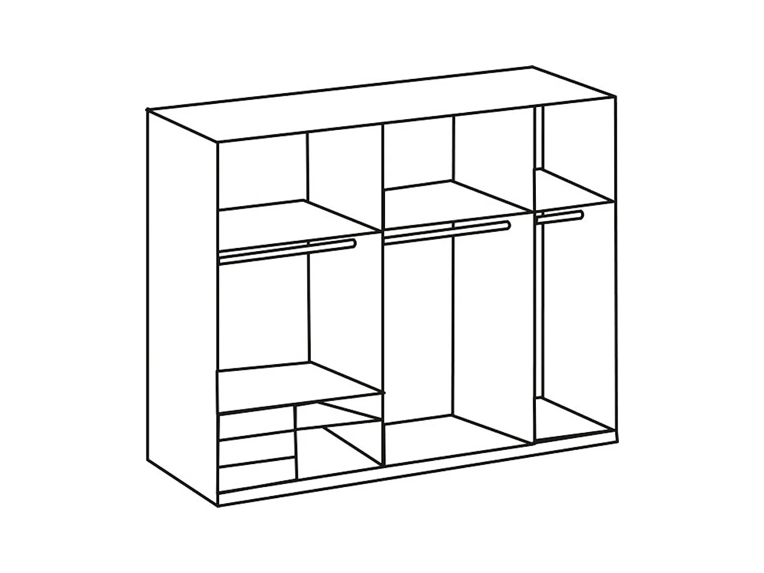 SCHWEBETÜRENSCHRANK Level Plankeneiche 250 / 65 / 216cm