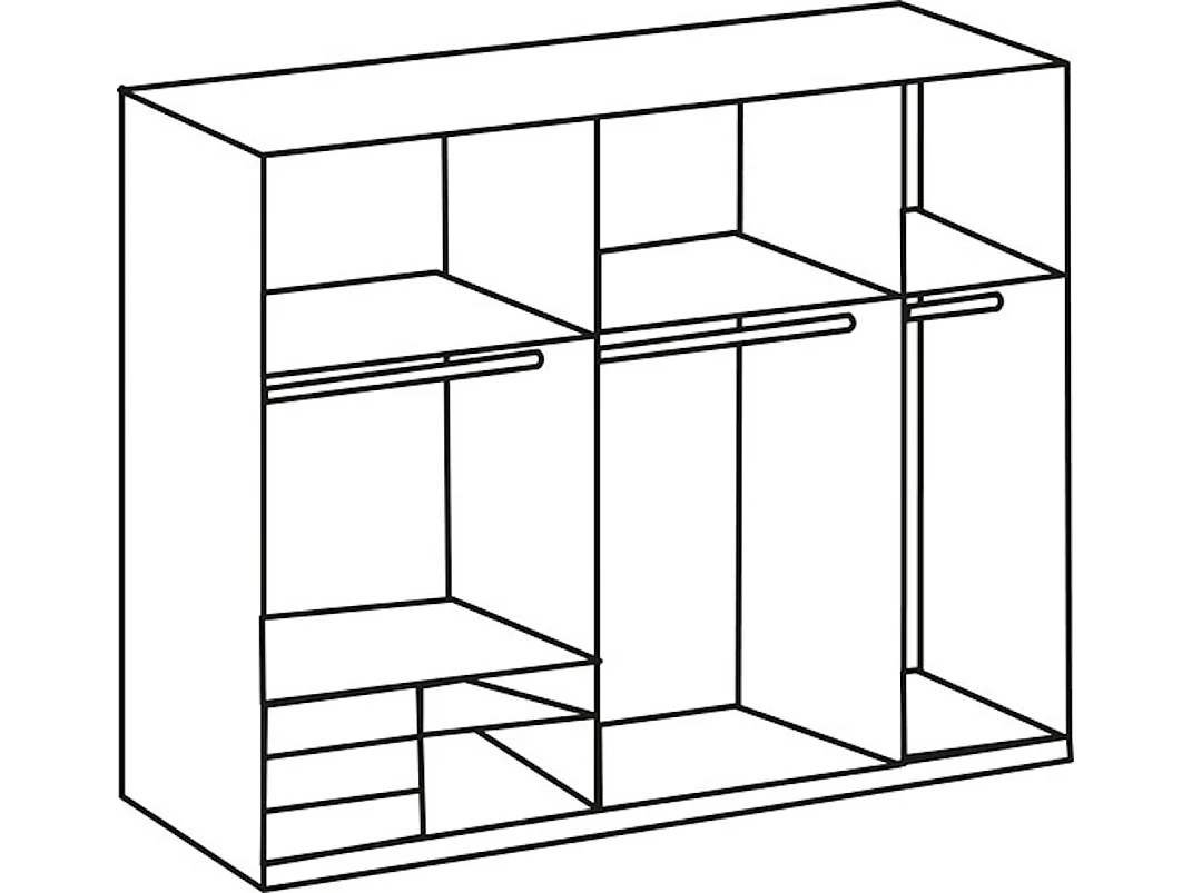 SCHWEBETÜRENSCHRANK Level Plankeneiche 250 / 65 / 216cm