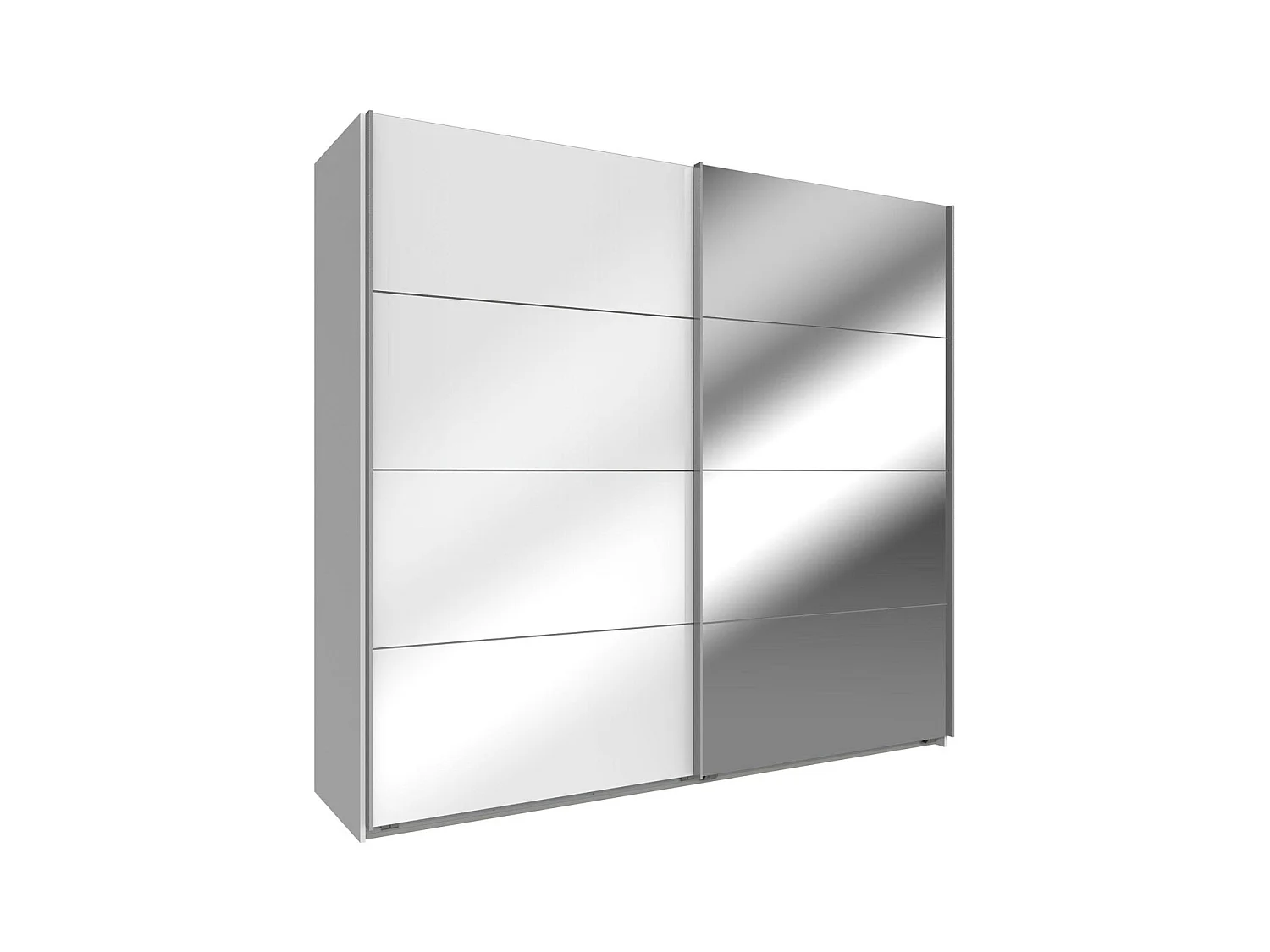 SCHWEBETÜRENSCHRANK Easy Plus weiß / Spiegelemente 225 / 65 / 210cm