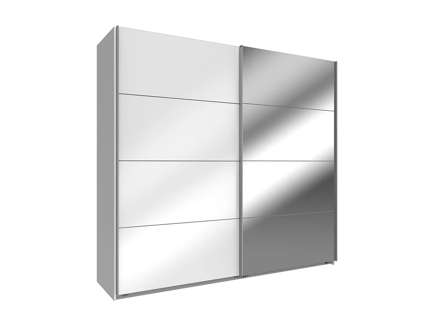 SCHWEBETÜRENSCHRANK Easy Plus weiß / Spiegelemente 225 / 65 / 210cm