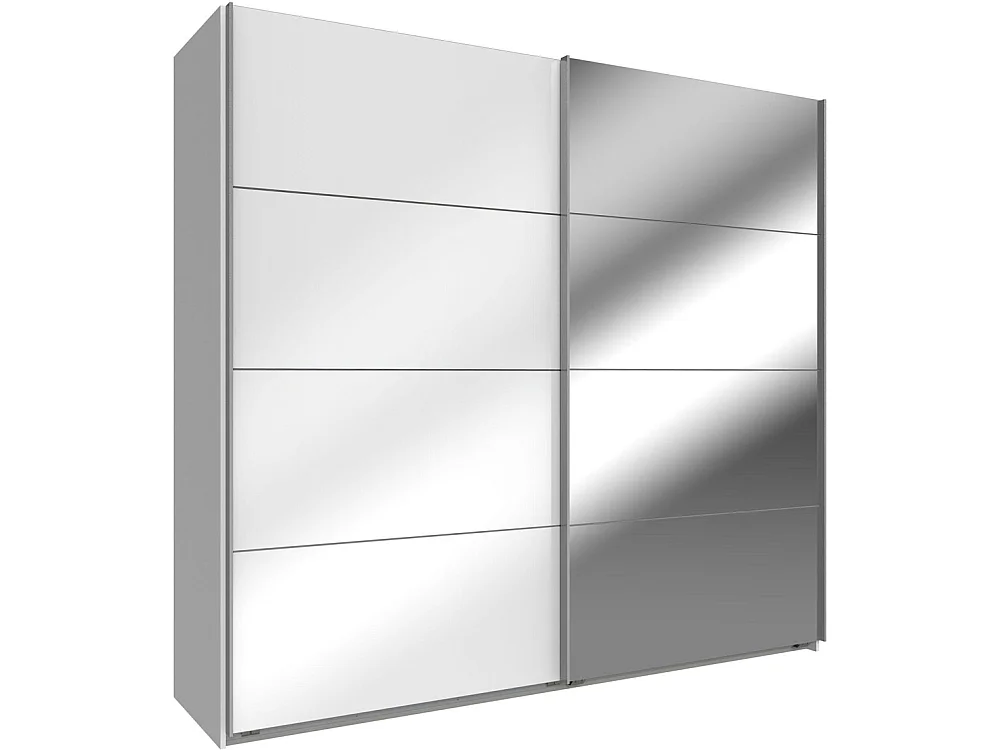 SCHWEBETÜRENSCHRANK Easy Plus weiß / Spiegelemente 225 / 65 / 210cm
