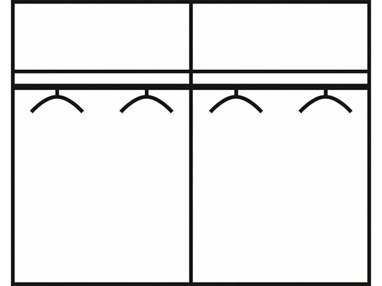 SCHWEBETÜRENSCHRANK Easy Plus weiß / Spiegelemente 225 / 65 / 210cm