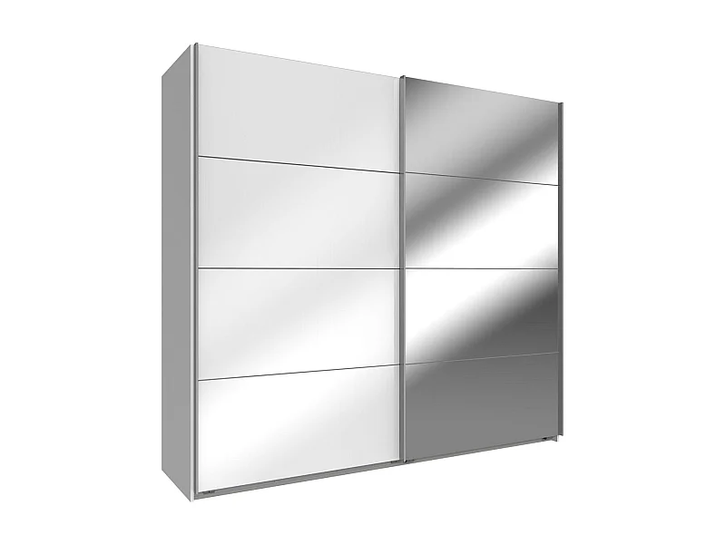 SCHWEBETÜRENSCHRANK Easy Plus weiß / Spiegelemente 225 / 65 / 210cm