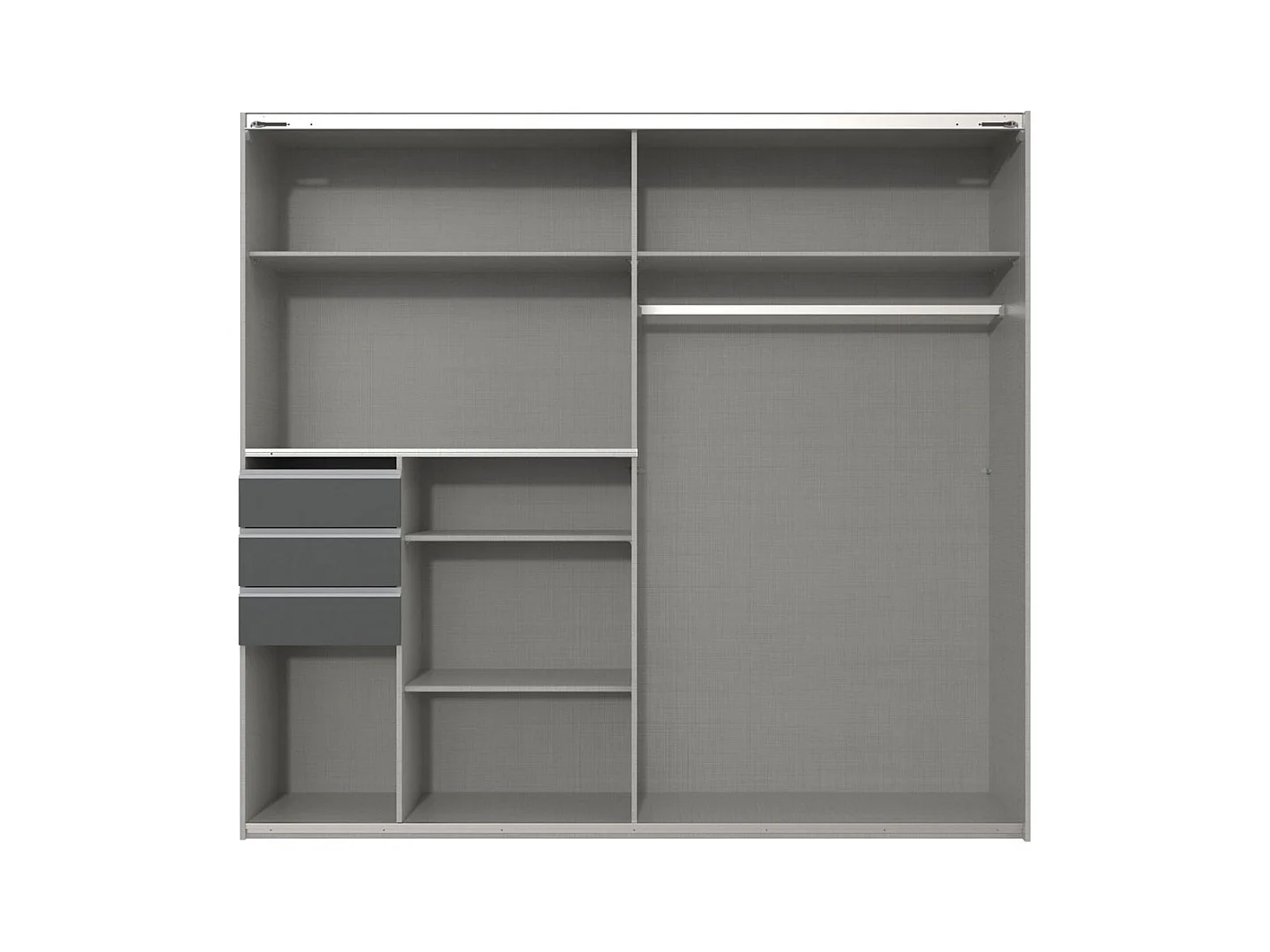 SCHWEBETÜRENSCHRANK Saigon graphit / Eiche Artisan 225 / 64 / 208cm