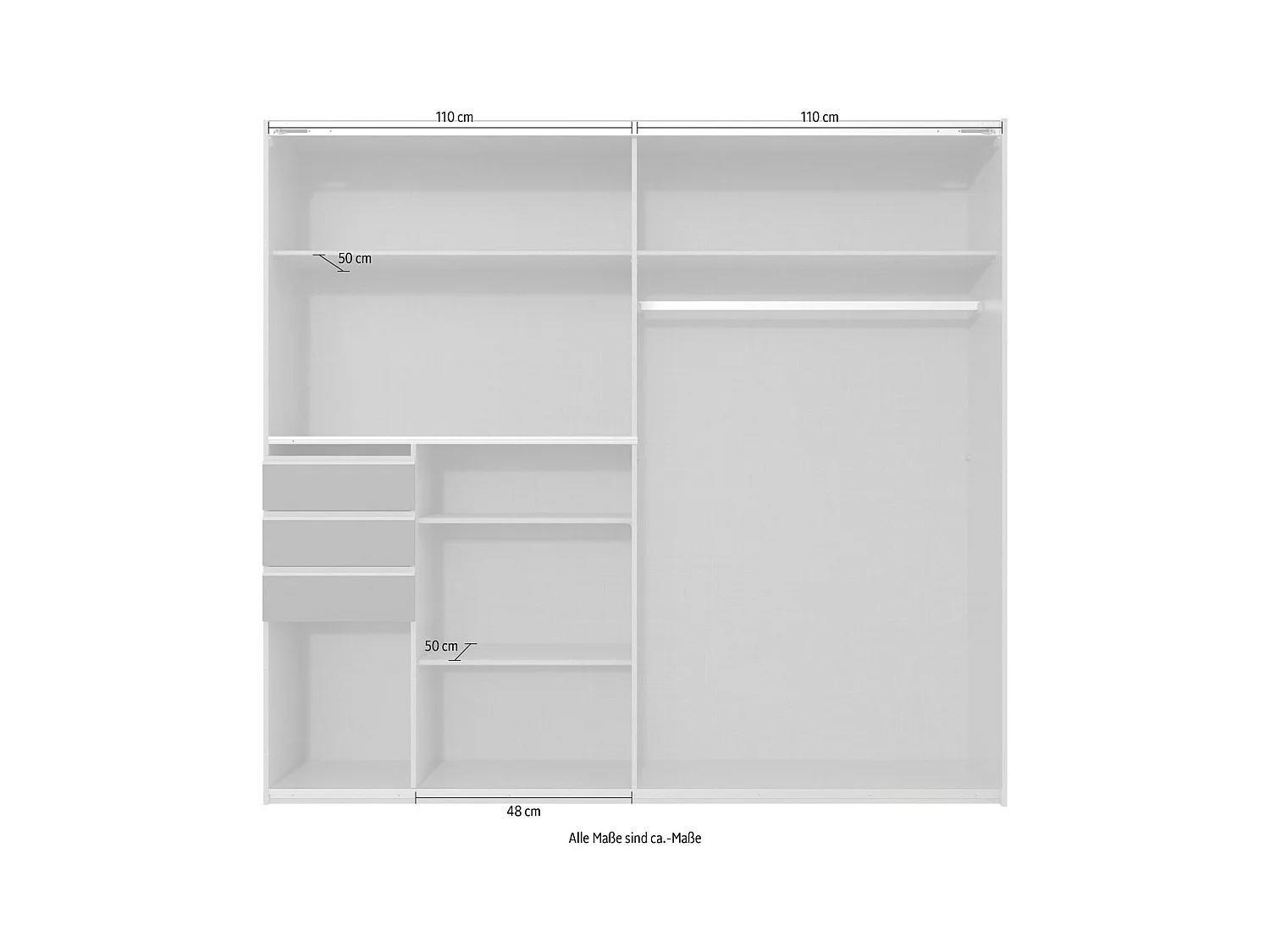 SCHWEBETÜRENSCHRANK Saigon graphit / Eiche Artisan 225 / 64 / 208cm